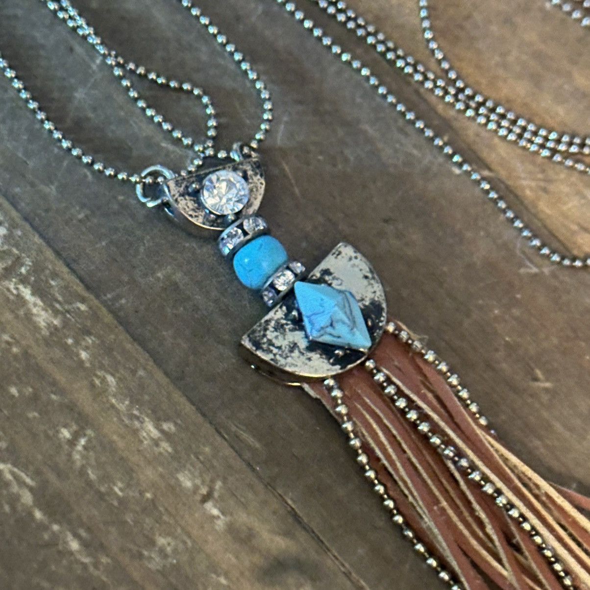 Other Charming Charlie long gold turquoise tassel pendant necklace Size ONE SIZE - 3 Thumbnail