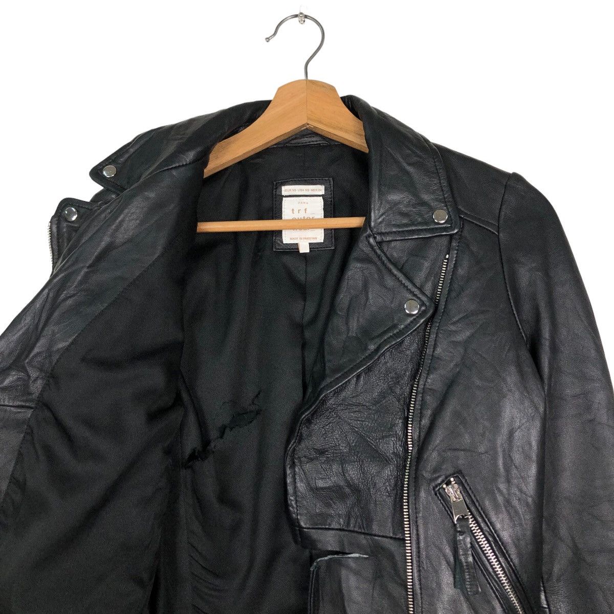 Japanese Brand 🔥Cropped Biker Leather Jacket Bondage Parachute Design Zara Size US S / EU 44-46 / 1 - 12 Thumbnail