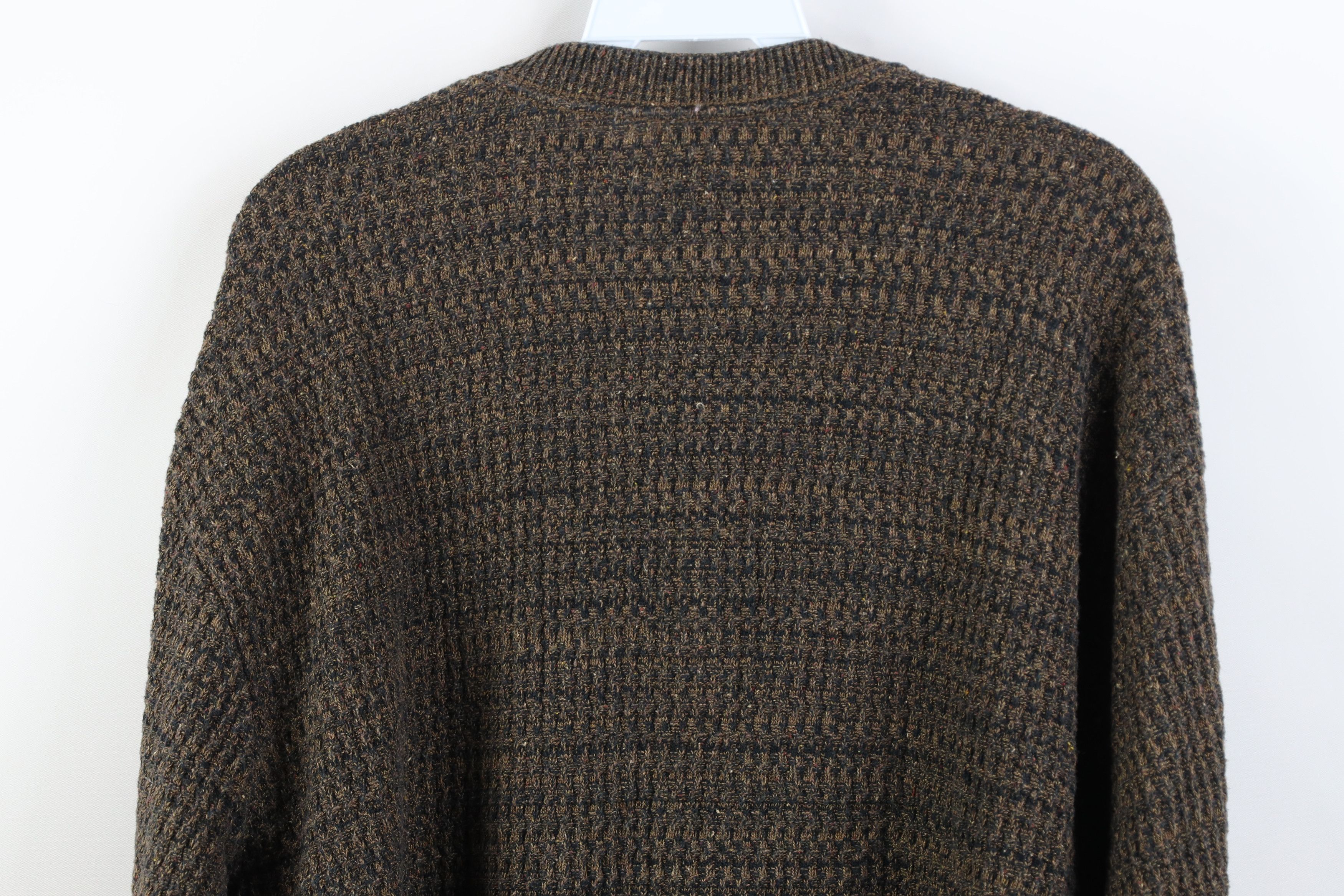 Vintage Vintage 90s Streetwear Ribbed Knit Henley Sweater Brown Size US XL / EU 56 / 4 - 10 Thumbnail
