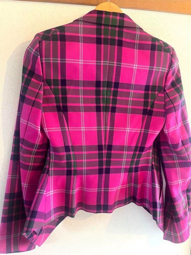 Vivienne Westwood Vivienne Westwood A pink checkered suit jacket with a larg Size M / US 6-8 / IT 42-44 - 5 Thumbnail