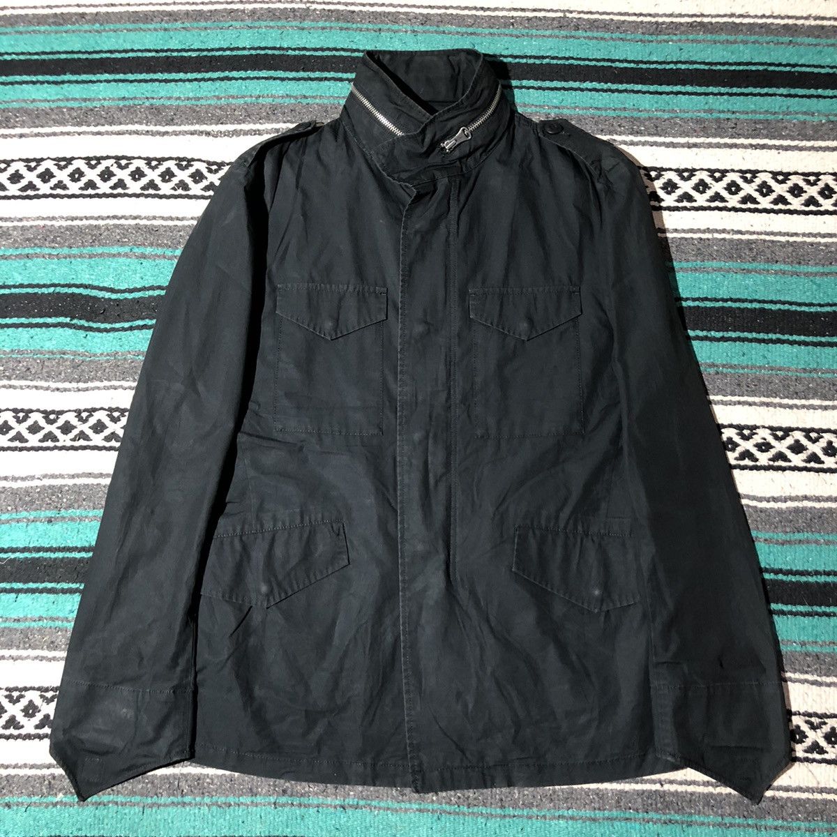 image of Ships M65 Black Nylon Jacket, Men's (Size Large)
