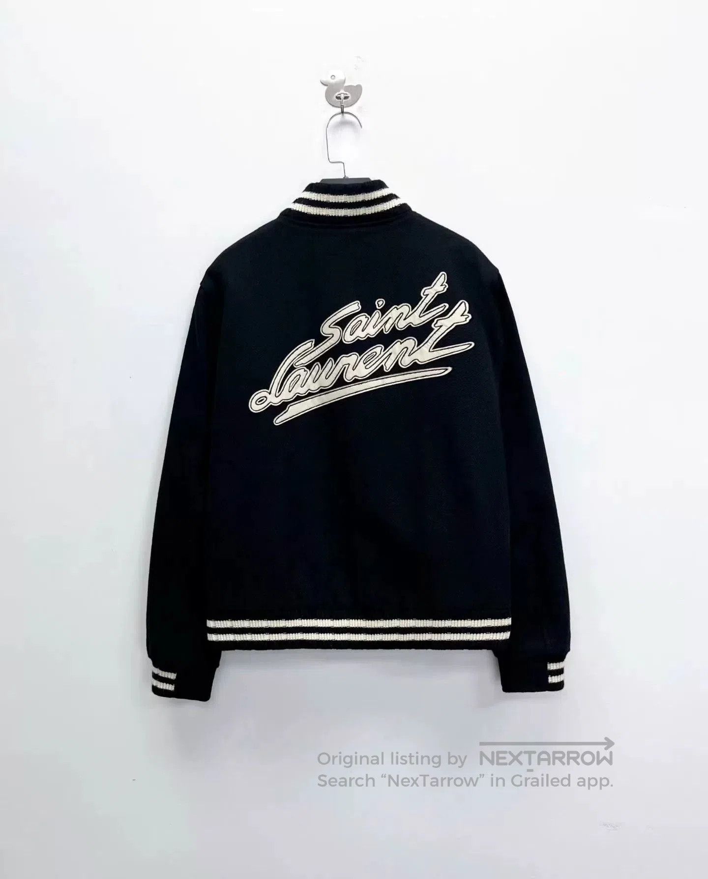 Saint Laurent Paris Saint Laurent Black Wool Baseball Jacket. Size US M / EU 48-50 / 2 - 2 Thumbnail