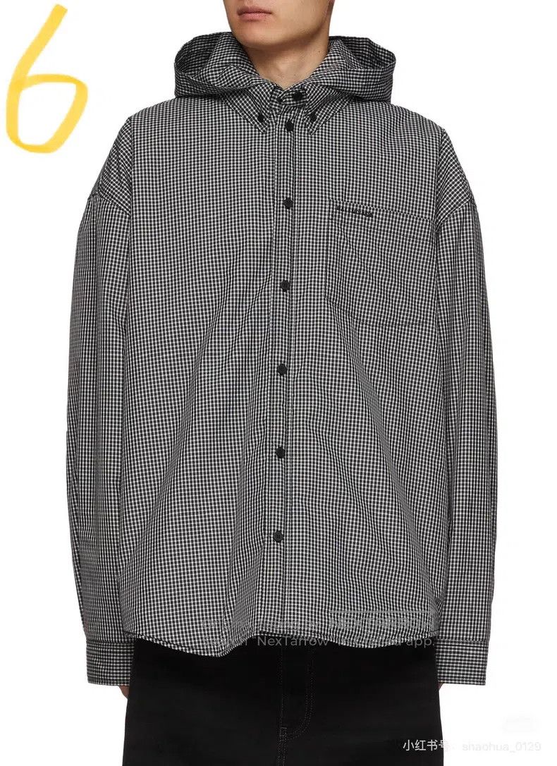 Balenciaga Balenciaga Checkered All-over Print Zip-up Hooded Pocket L Size US M / EU 48-50 / 2 - 6 Thumbnail