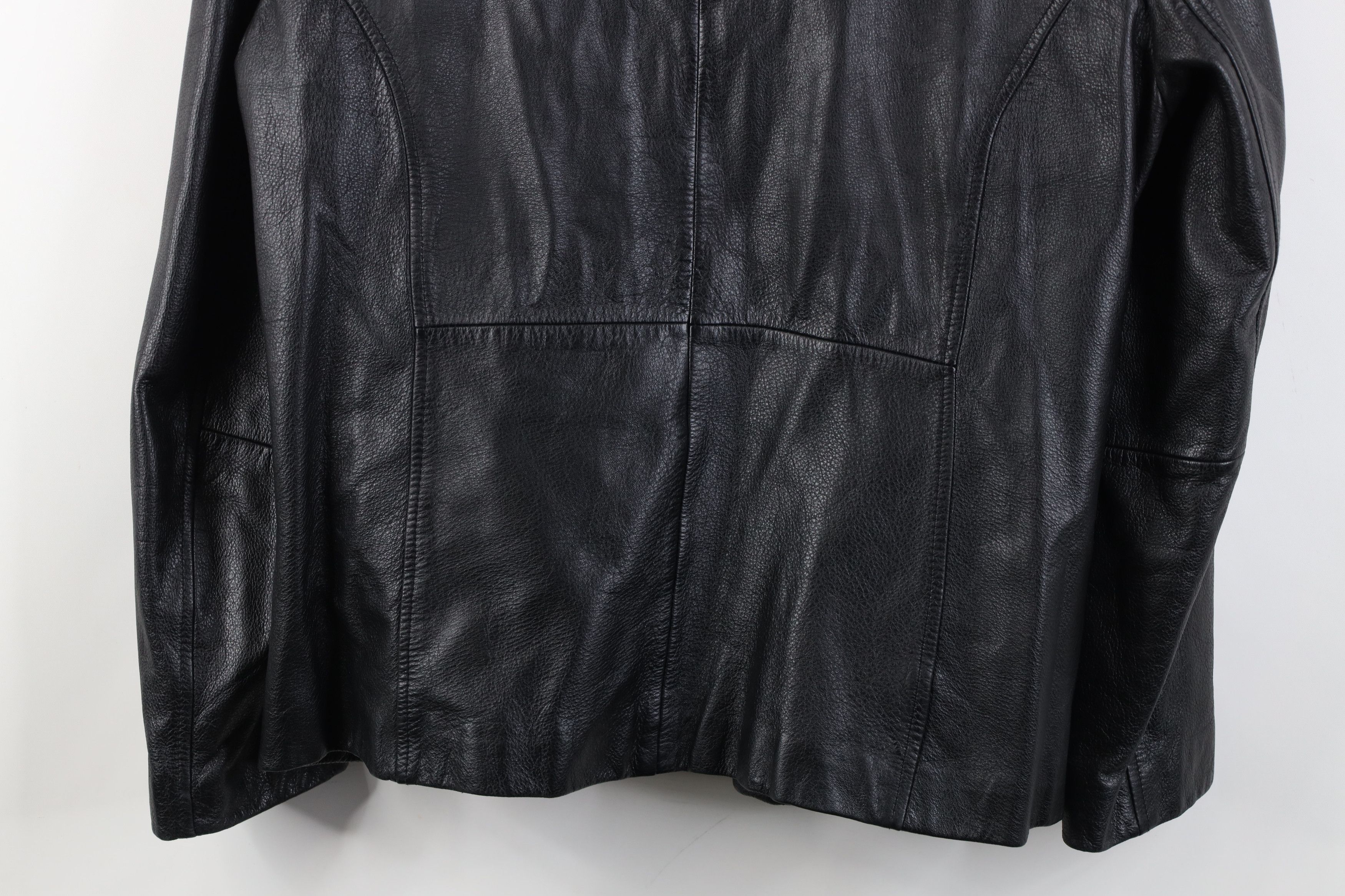 Vintage Vintage 90s Streetwear Leather Full Zip Collared Jacket Size M / US 6-8 / IT 42-44 - 15 Thumbnail