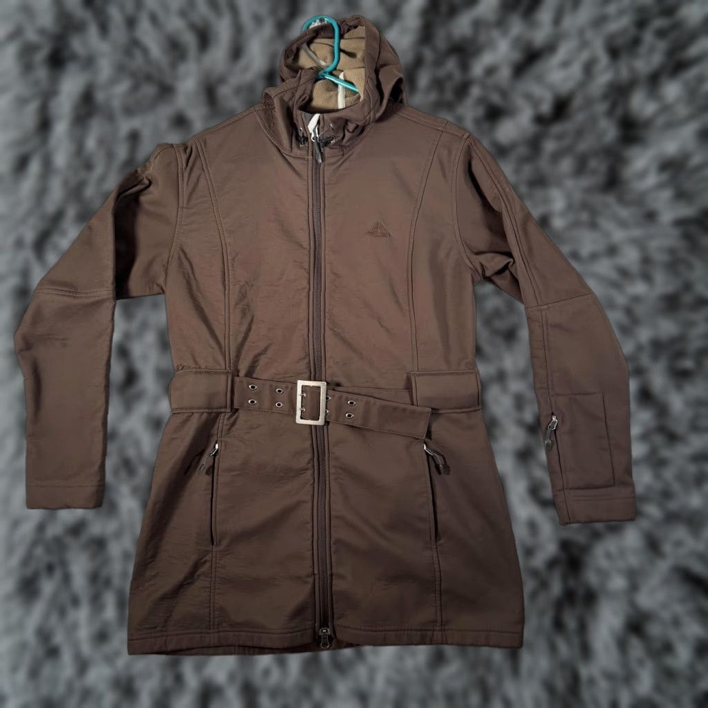 Nike Nike ACG Jacket Womens Large Brown Softshell Hooded Belted Fleece Lined Size L / US 10 / IT 46 - 1 Thumbnail