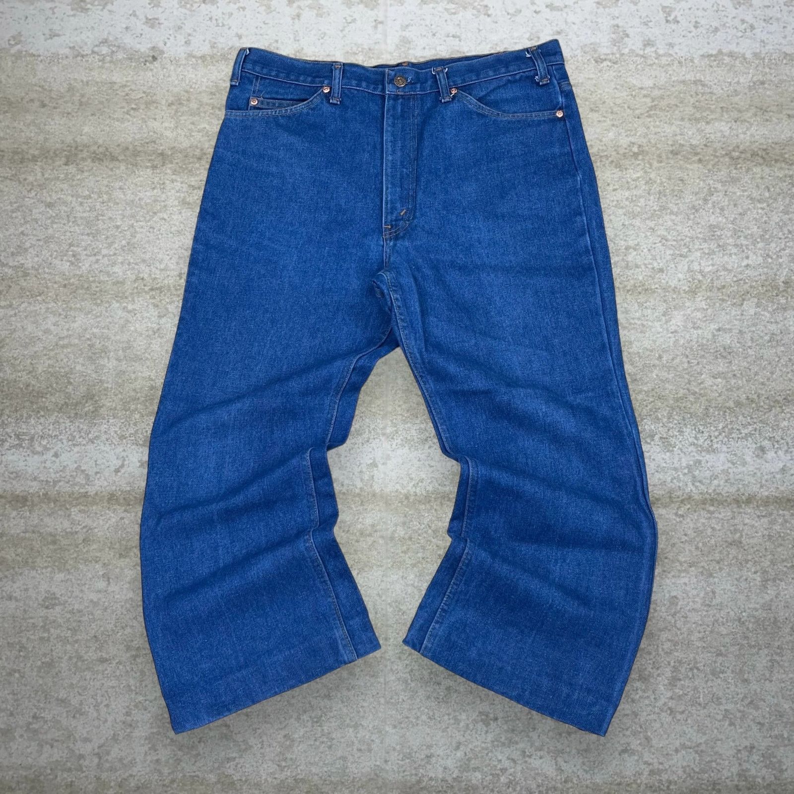 Vintage True Vintage 70s Plain Pockets Jeans 38x28 Bootcut Dark Wash Size US 38 / EU 54 - 2 Thumbnail