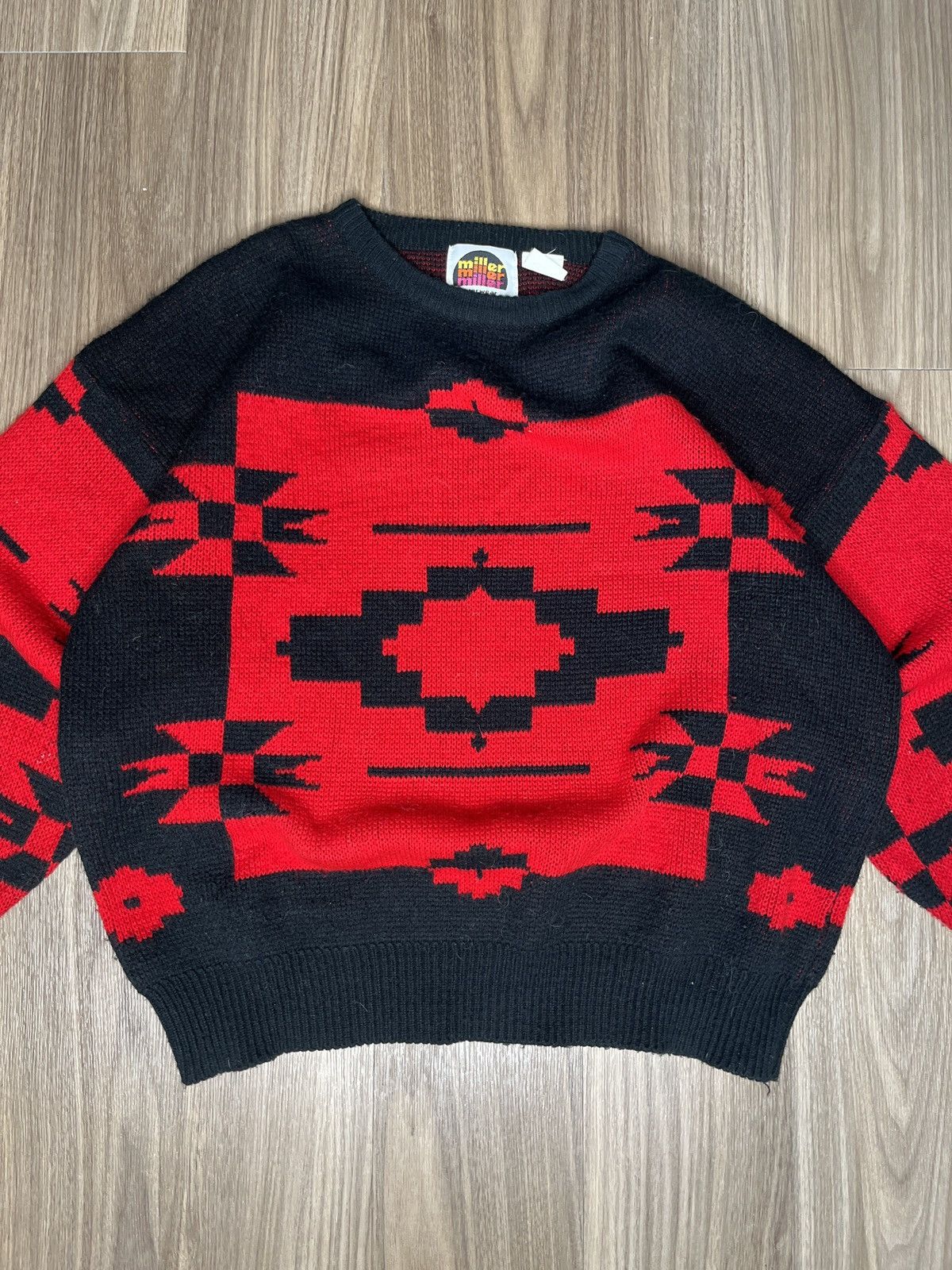 Other ntage MILLER outerwear Sweater Korean-Made 90s Acrylic Knit Size US L / EU 52-54 / 3 - 4 Thumbnail