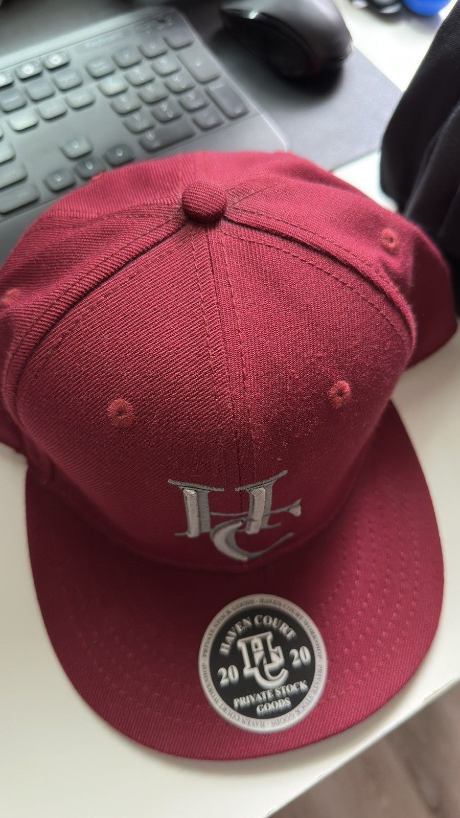 Haven Court HAVEN COURT Maroon Fitted Cap 7 1/2 Size ONE SIZE - 1 Thumbnail