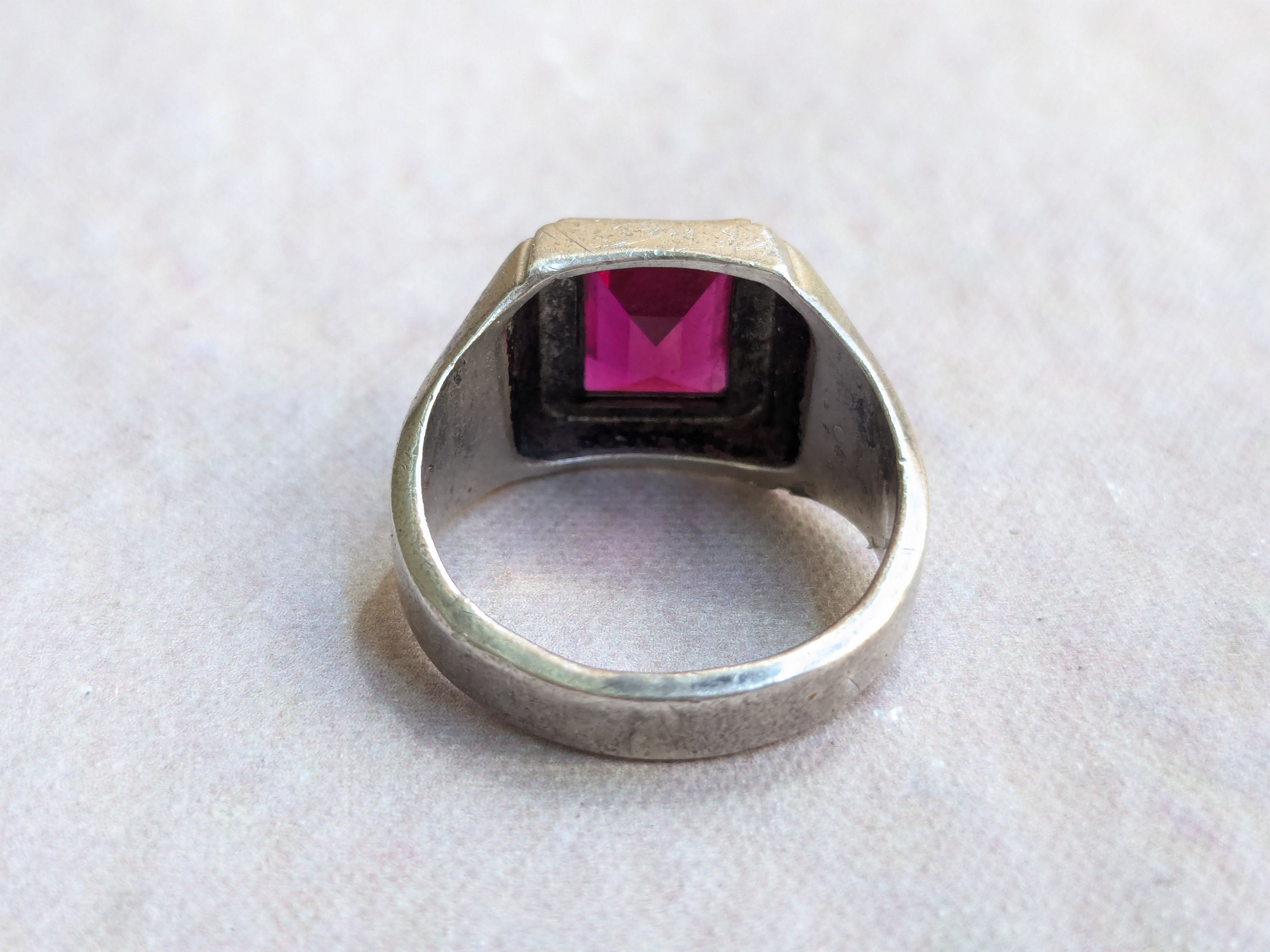 Jewelry Vintage Sterling Silver Ruby Ring Red Label Ruby 9 Size ONE SIZE - 10 Thumbnail