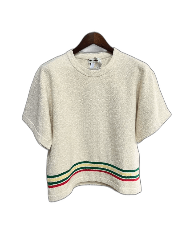 Jil Sander Jil Sander Striped Towel Fabric Short Sleeve-yf Size US S / EU 44-46 / 1 - 1 Thumbnail