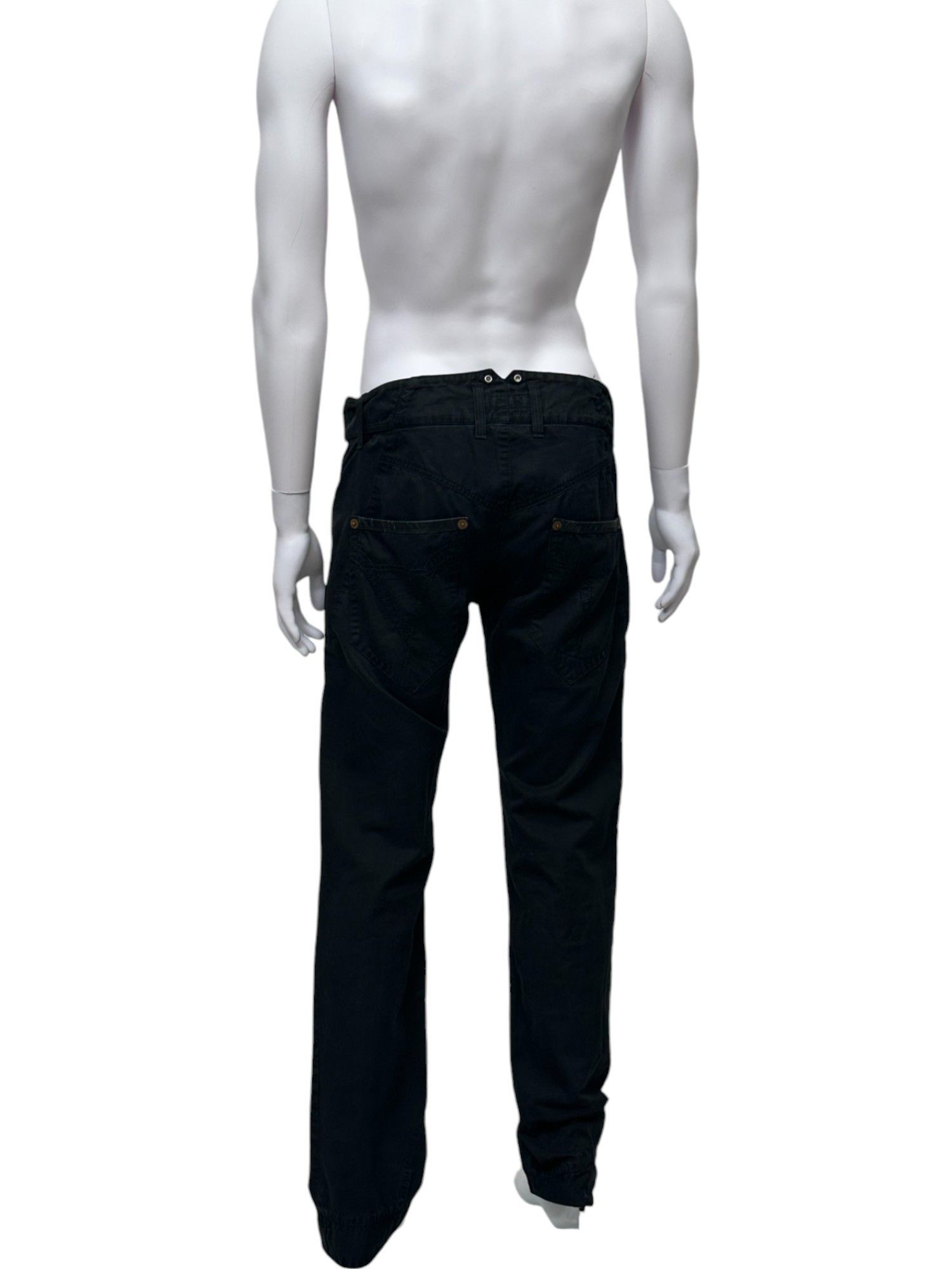 Andrew Mackenzie Zipped Black Jeans Size US 33 - 3 Thumbnail