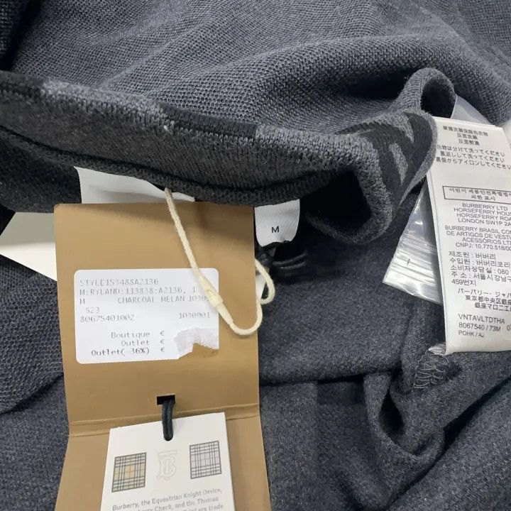 Burberry Burberry Burberry SS23 Gray Logo Short Sleeve Polo-2507 Size US M / EU 48-50 / 2 - 9 Thumbnail