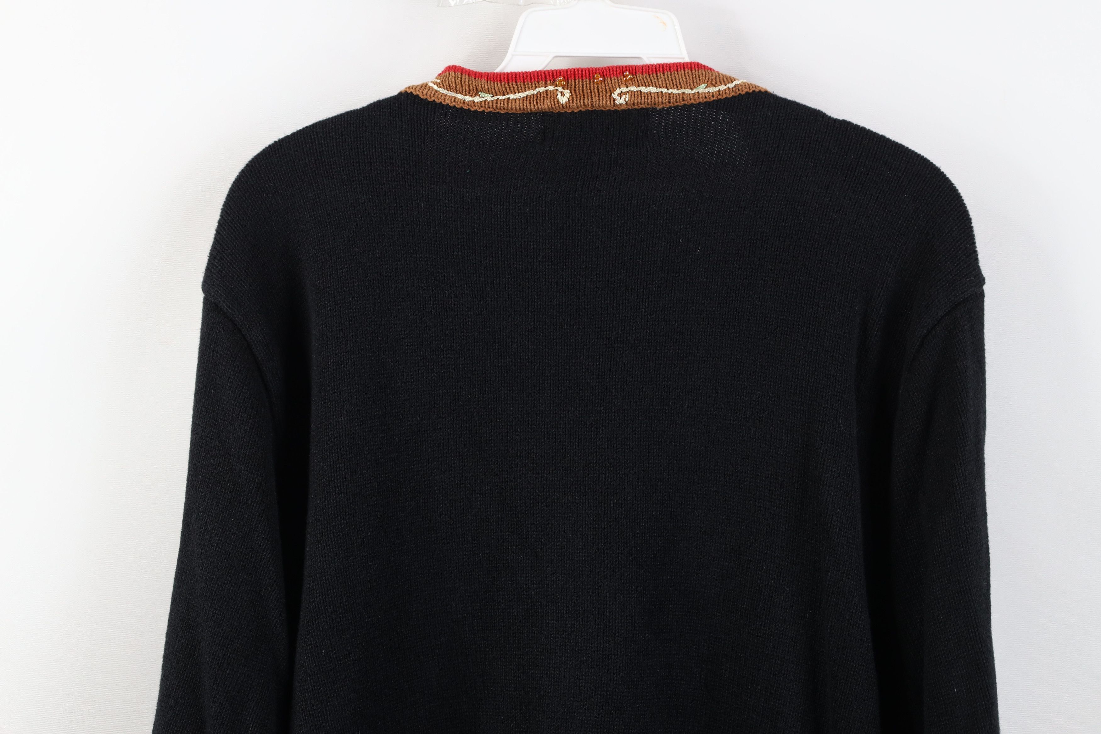 Vintage Vintage 90s Streetwear Embroidered Chicken Cardigan Sweater Size L / US 10 / IT 46 - 15 Thumbnail