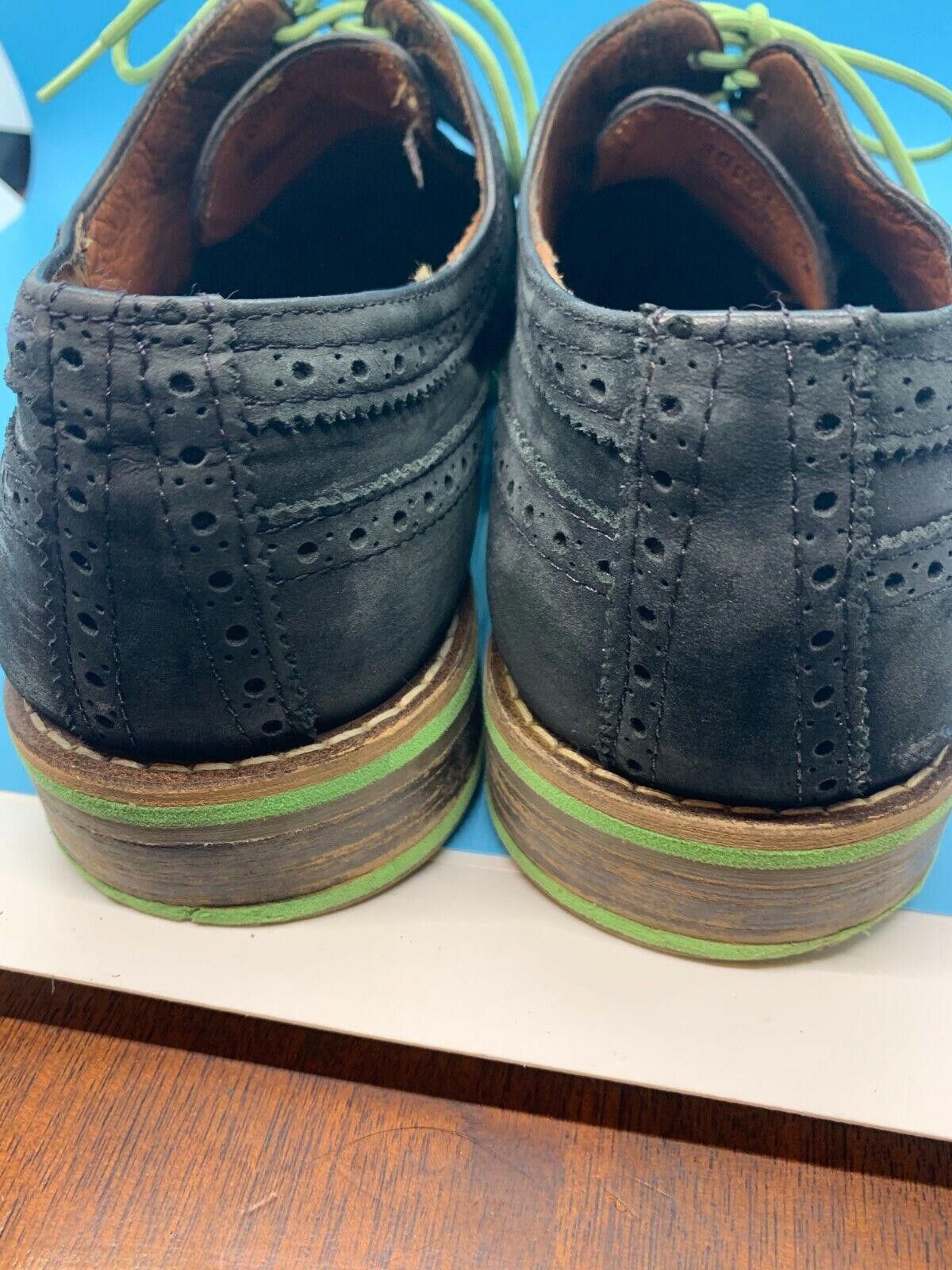 J.D. Fisk J.D. Fisk Dark Navy Neon Green Trim Dario Wingtip Size 9 Size US 9 / EU 42 - 5 Thumbnail