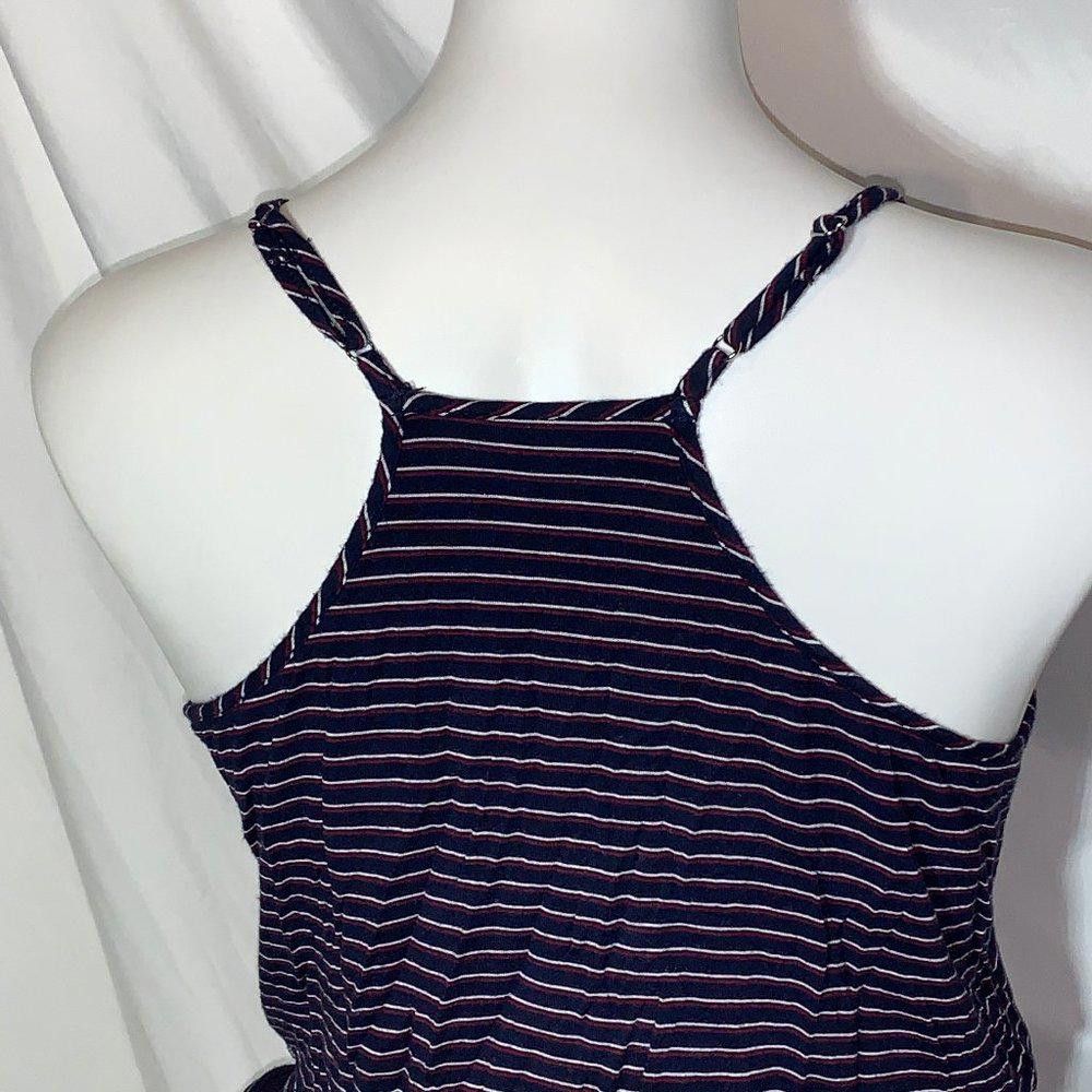 Designer Mossimo Navy Red White Striped Romper, Side Tie, S Size 28" / US 6 / IT 42 - 7 Thumbnail