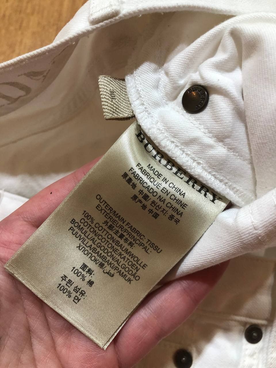 Burberry Mens Burberry Brit Steadman White Cotton Straight Jeans Size US 30 / EU 46 - 2 Thumbnail