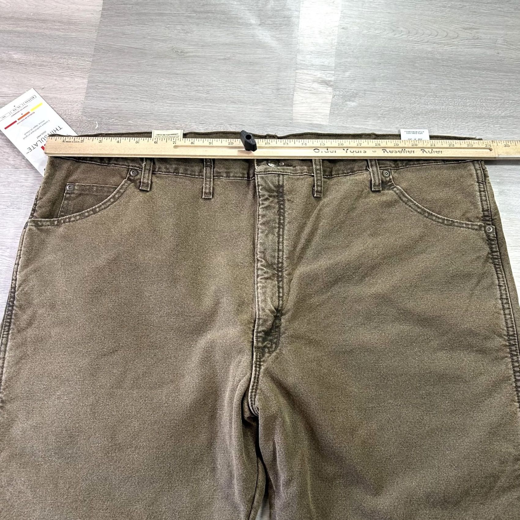 Wrangler WRANGLER Rugged Wear Thermal Lined Relaxed Jeans Mens 48x30 Brown Denim Big & Tall Straight Winter Size US 32 / EU 48 - 7 Thumbnail