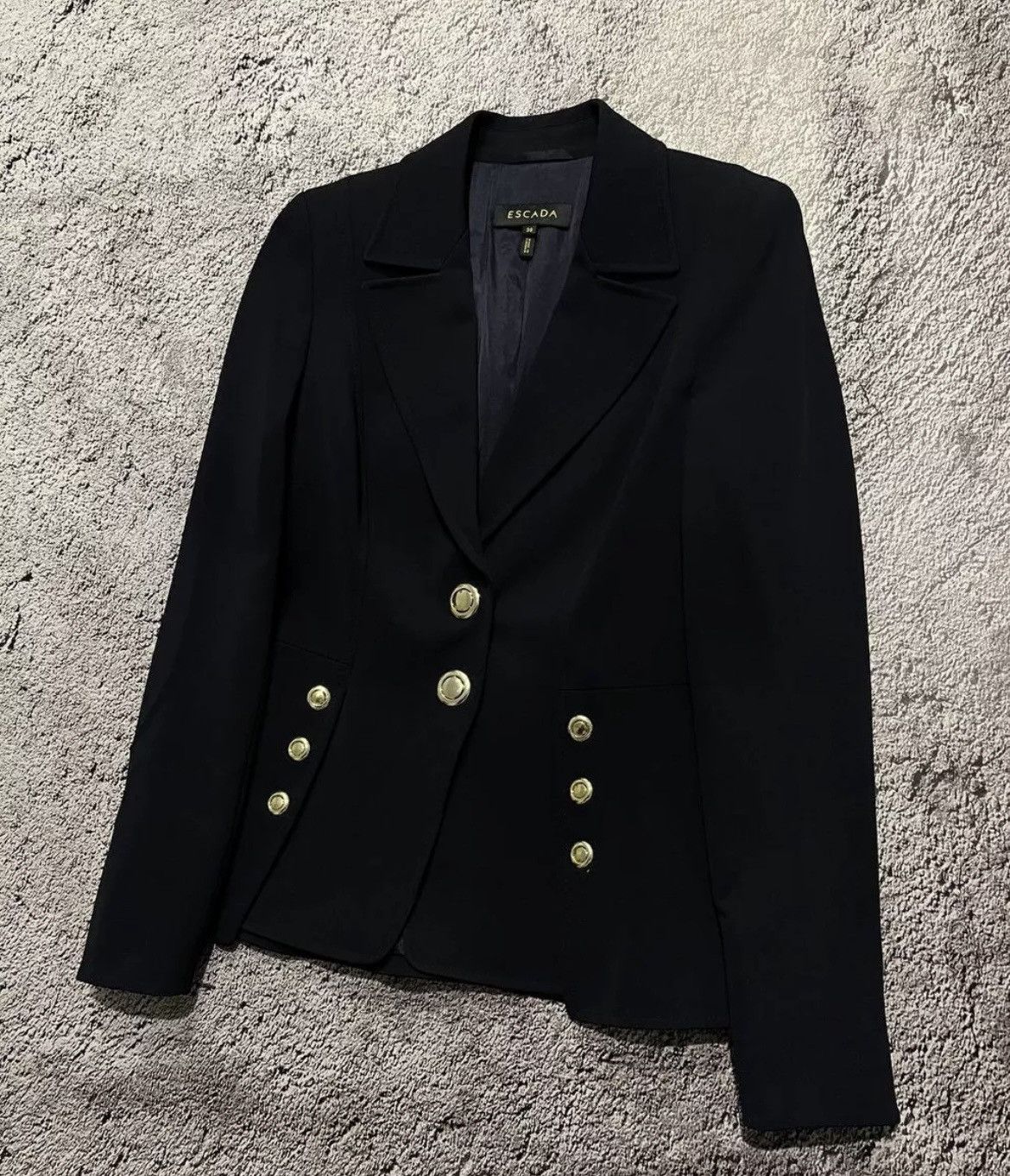 Escada × Vintage Escada Women's Jacket Navy Size 36 Size XS / US 0-2 / IT 36-38 - 3 Thumbnail