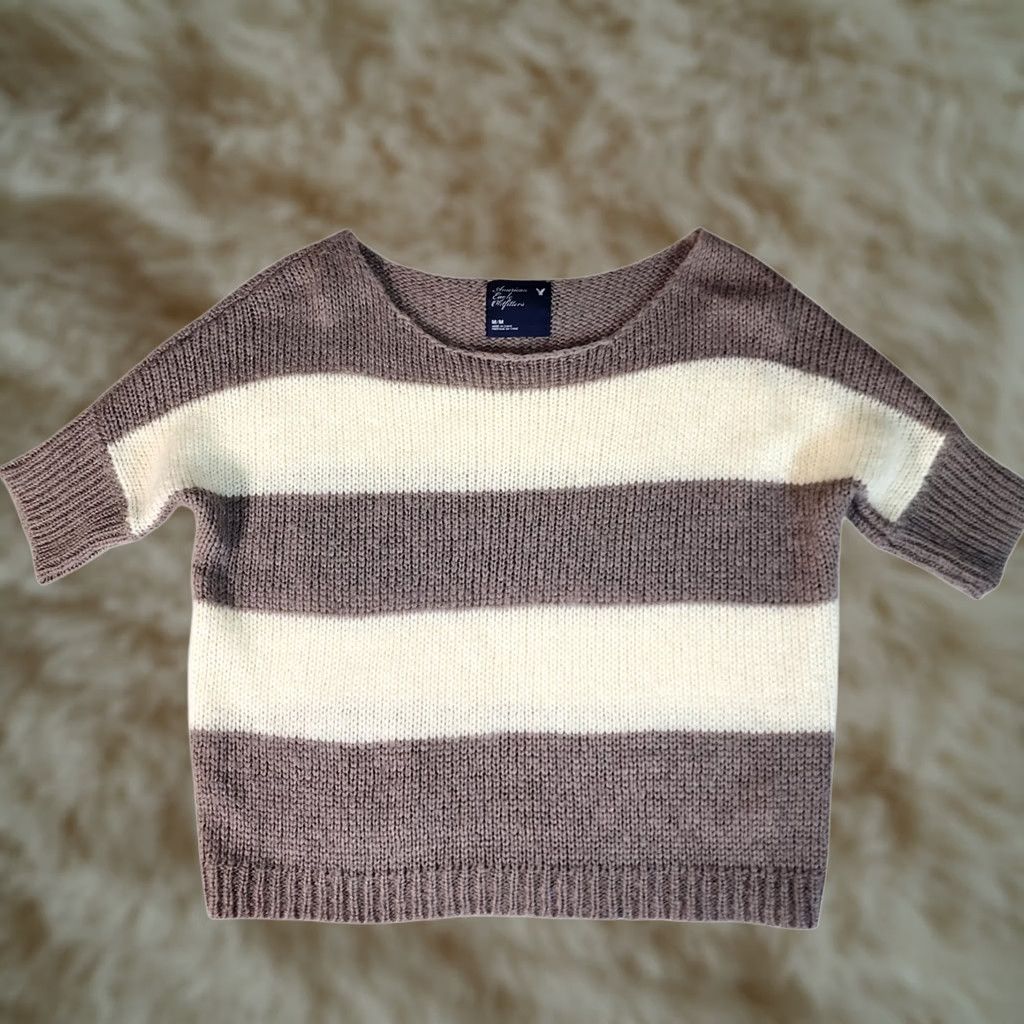 American Eagle Outfitters VINTAGE American Eagle Outfitters Women's Striped Knit Sweater M Size M / US 6-8 / IT 42-44 - 1 Thumbnail