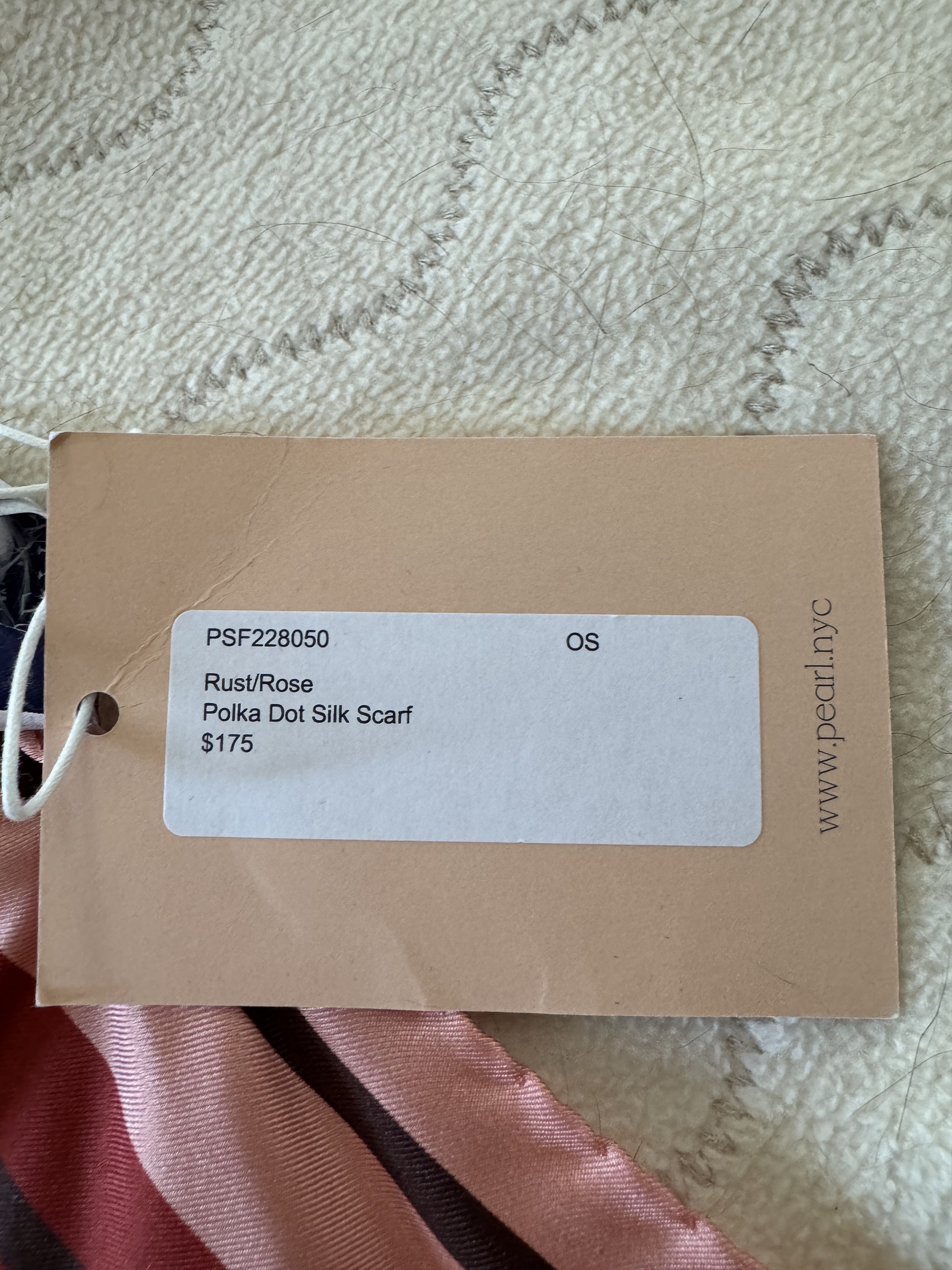 Lela Rose Pearl by Lela Rose 100% silk scarf, retro dot pattern Size ONE SIZE - 3 Thumbnail