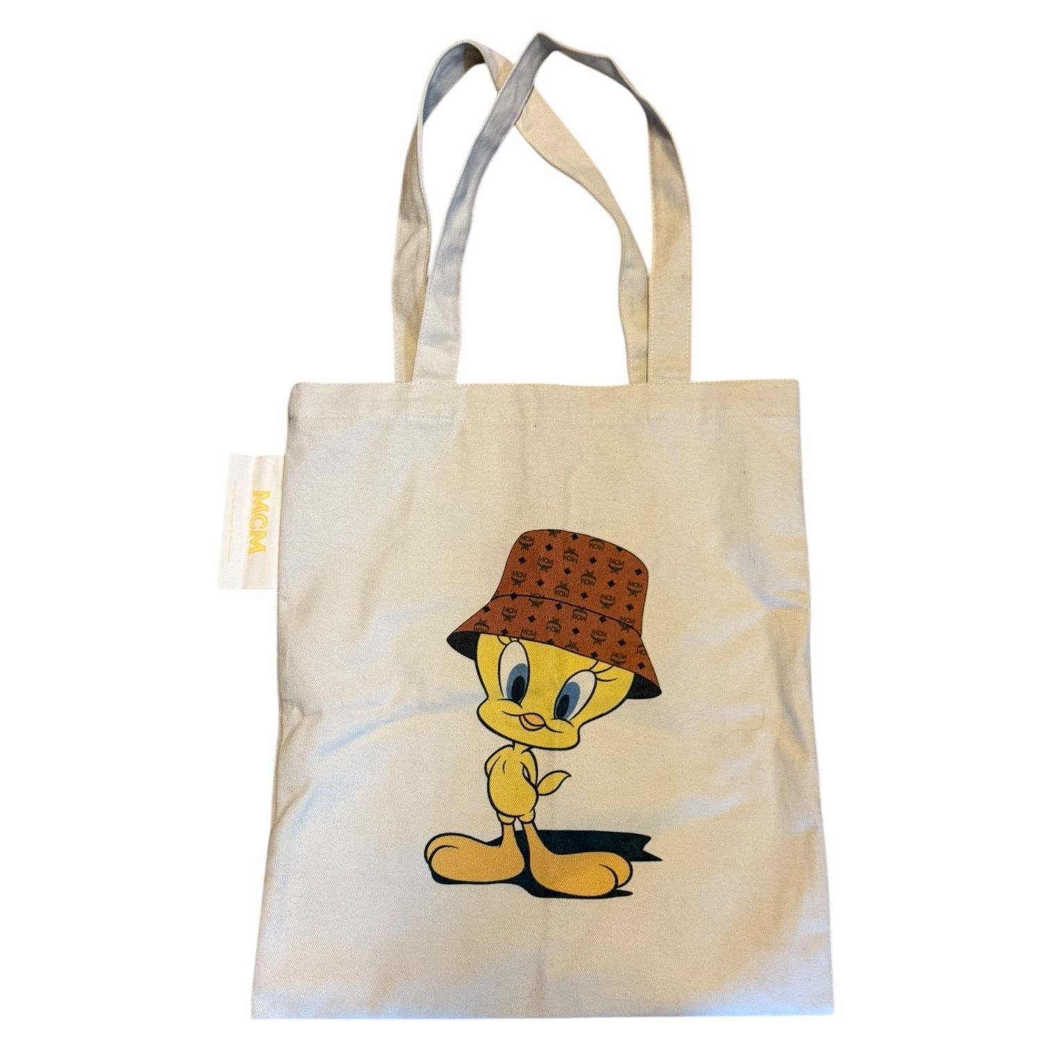 MCM X Looney Tunes Tweety Bird Tote Bag Euc in Beige, Women's