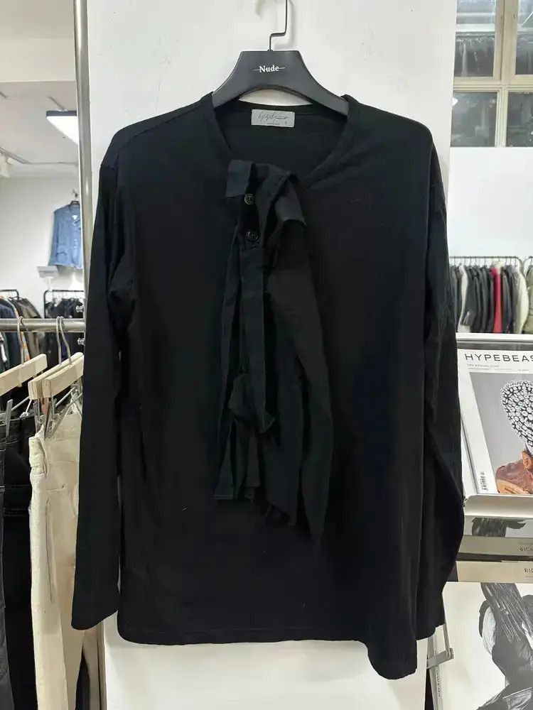 Yohji Yamamoto Yohji Yamamoto Pour Homme Henry Neck L/S Tee-2505 Size US L / EU 52-54 / 3 - 1 Thumbnail