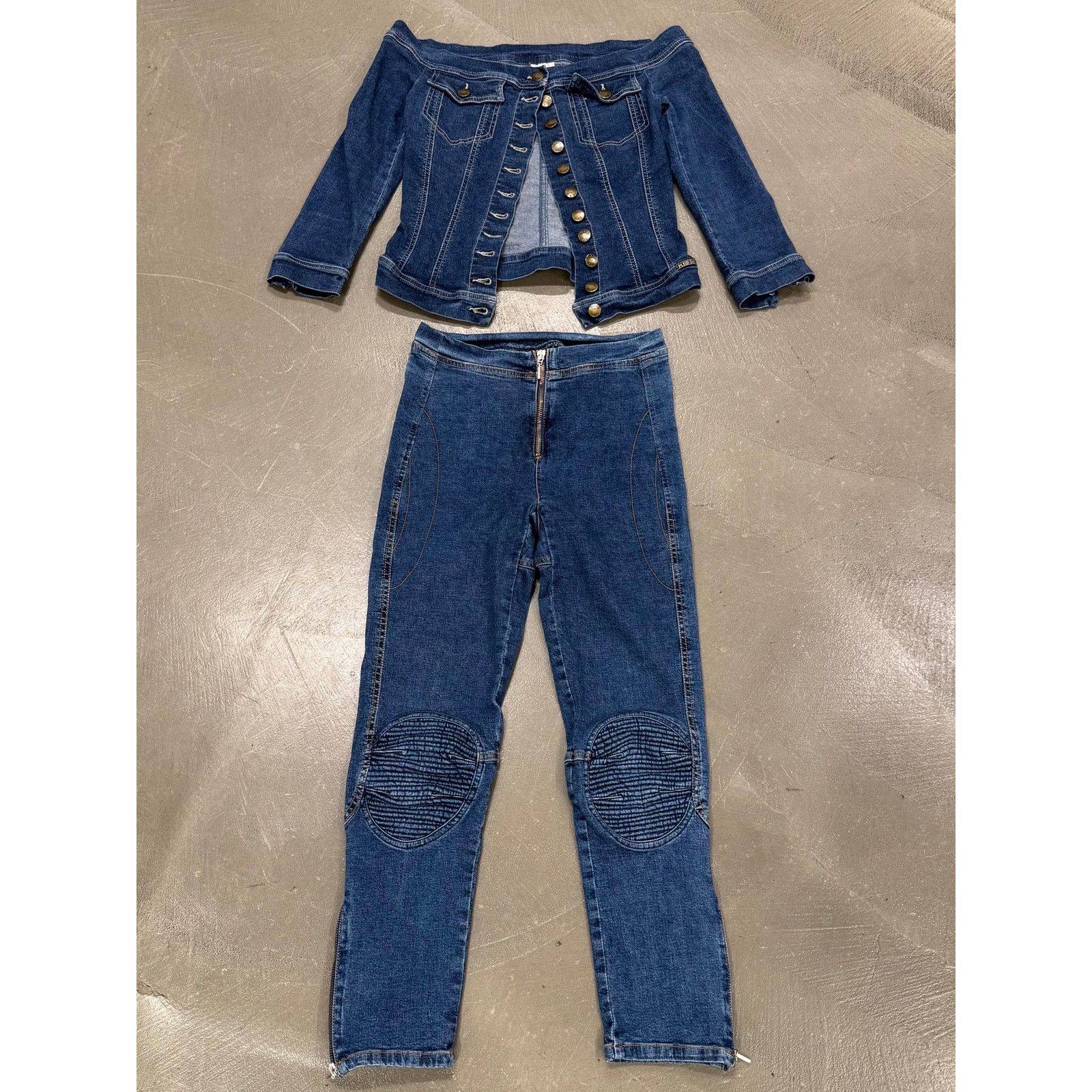 plein sud 2000s Plein Sud denim biker set Size 26" / US 2 / IT 38 - 1 Thumbnail