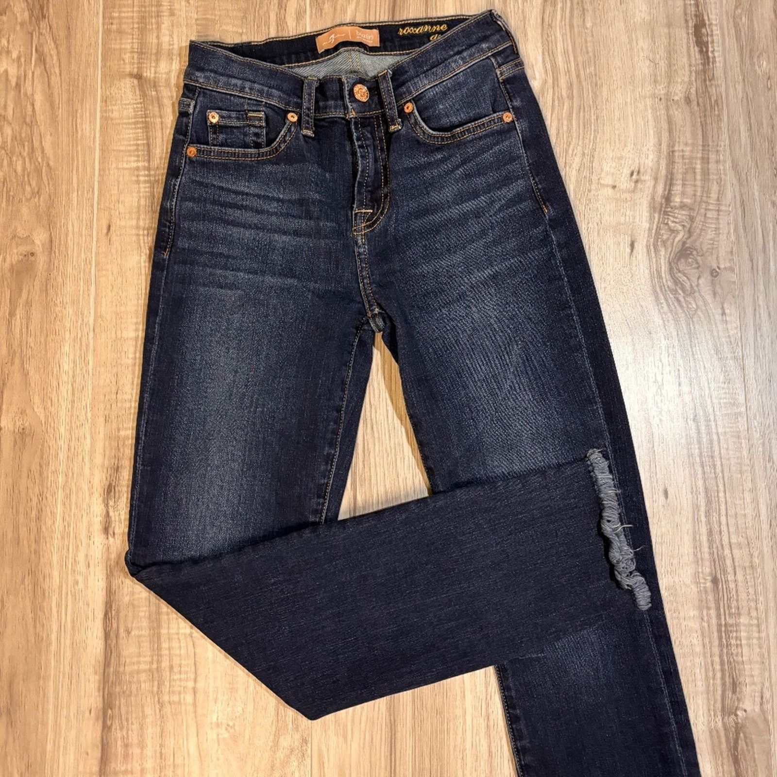 7 For All Mankind 7 For All Mankind B(air) Roxanne Ankle Raw Hem Jeans - 25 Size 25" / US 0 / IT 36 - 2 Thumbnail