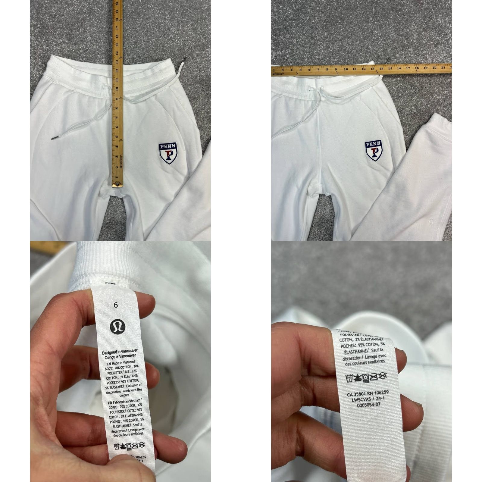 Lululemon Lululemon Scuba Jogger Pants Womens 6 White Cotton Stretch Logo Athleisure 90s? Size 28" / US 6 / IT 42 - 8 Thumbnail