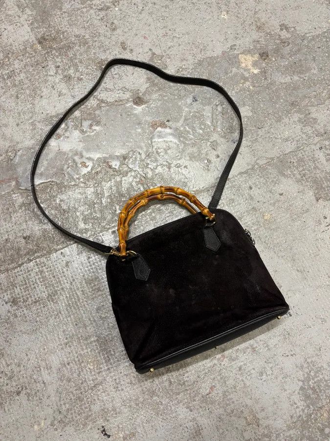 Gucci FW2006 Gucci Black Suede Bamboo Handle Bag Size ONE SIZE - 4 Thumbnail