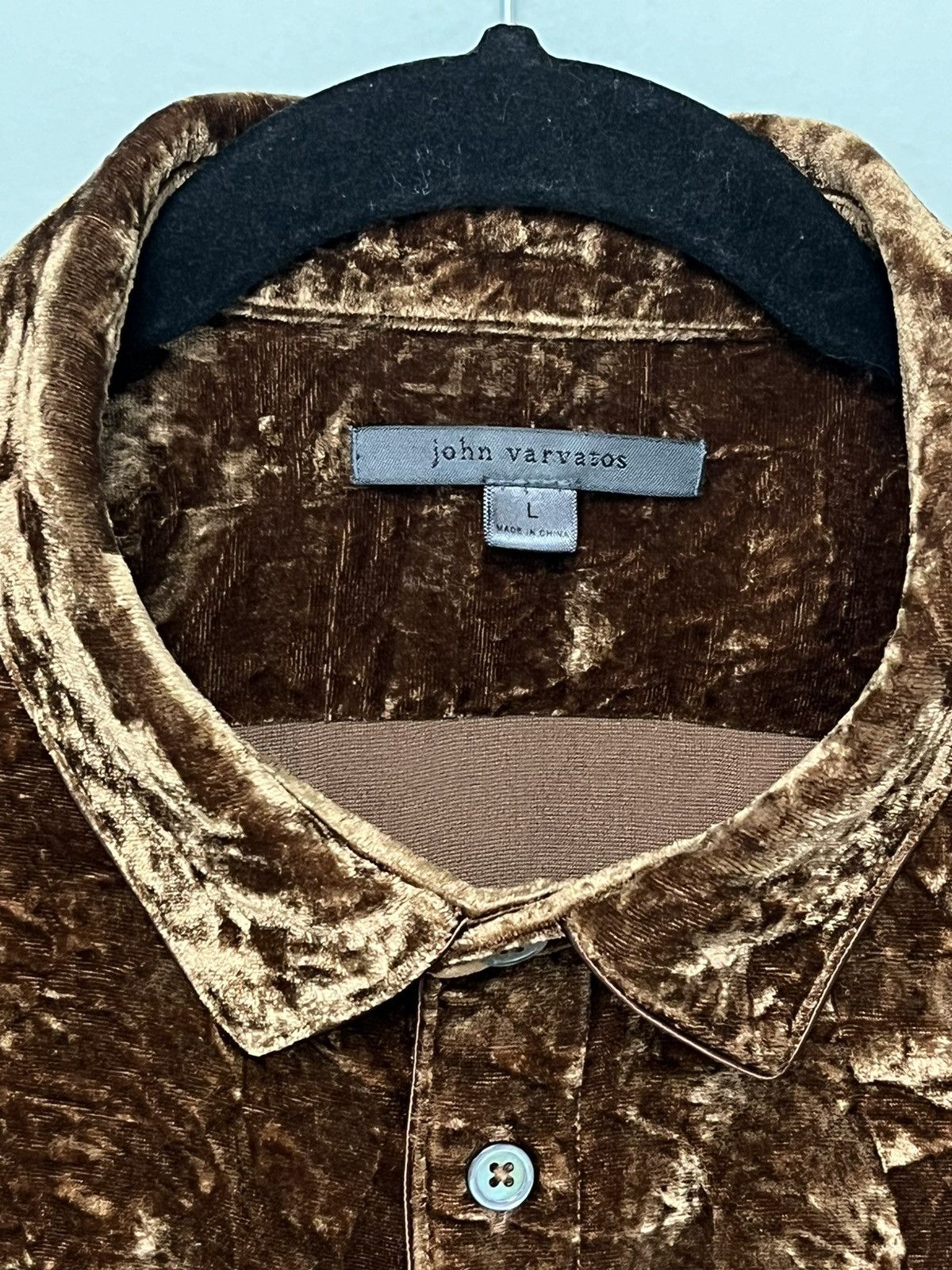 John Varvatos Crinkled Velvet Slim Shirt. Size Large Size US L / EU 52-54 / 3 - 4 Thumbnail