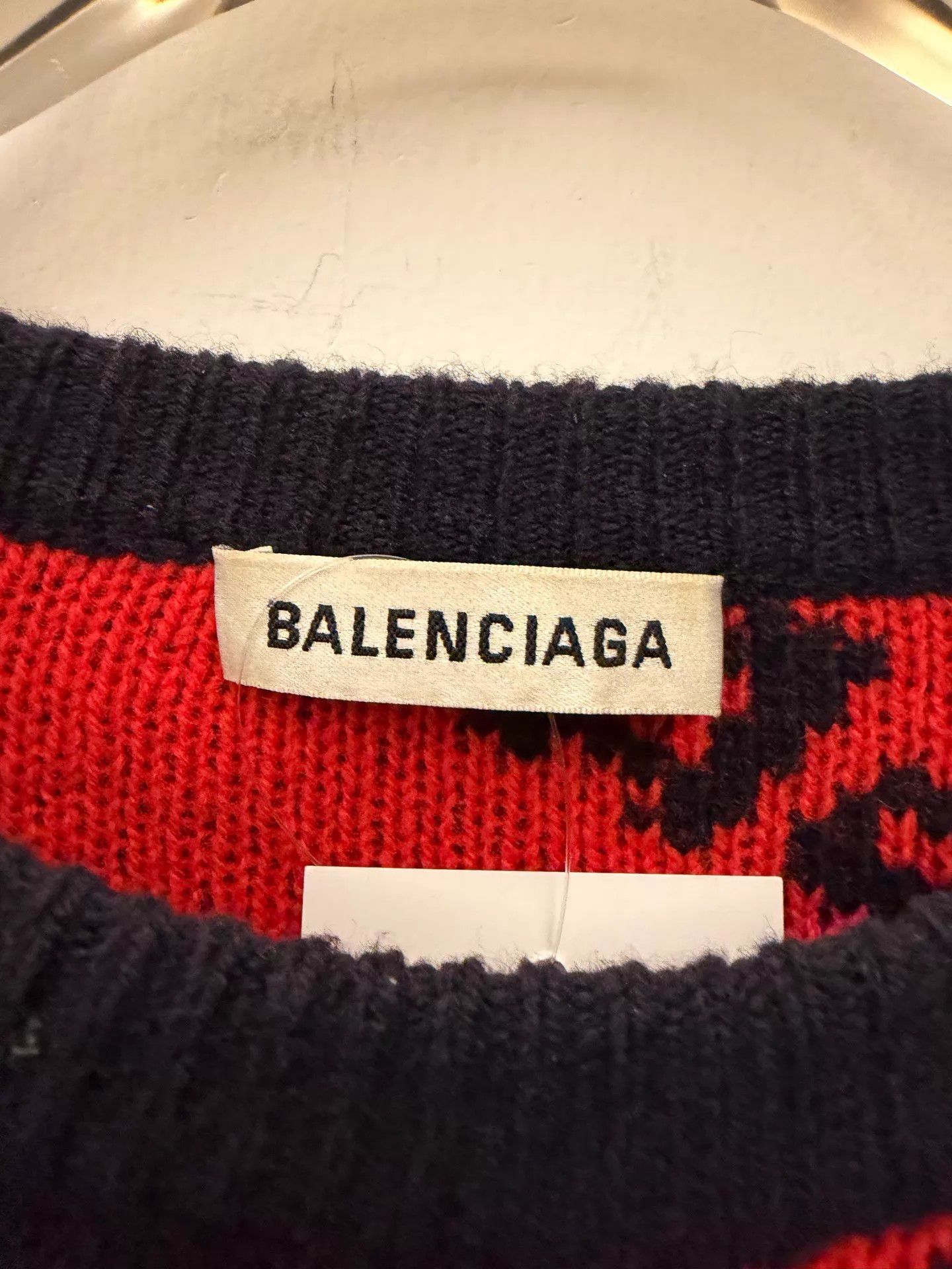 Balenciaga Balenciaga Red All-Over Print Sweater S Size US S / EU 44-46 / 1 - 2 Thumbnail