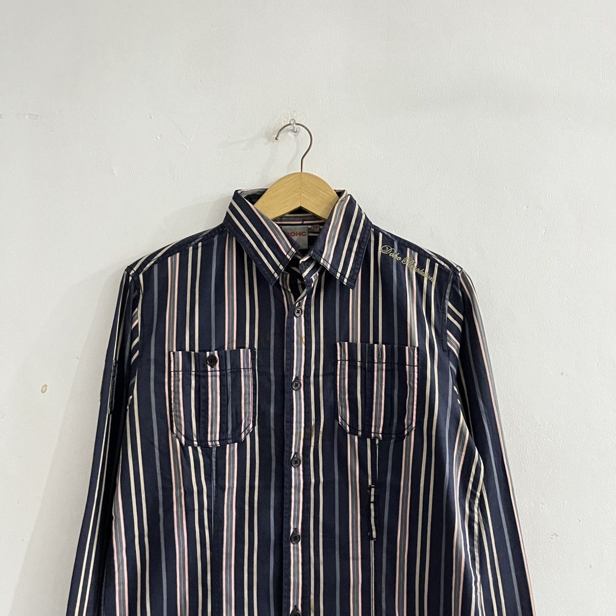 Japanese Brand DOHC - Striped LS Button Up Shirt Size US M / EU 48-50 / 2 - 2 Thumbnail