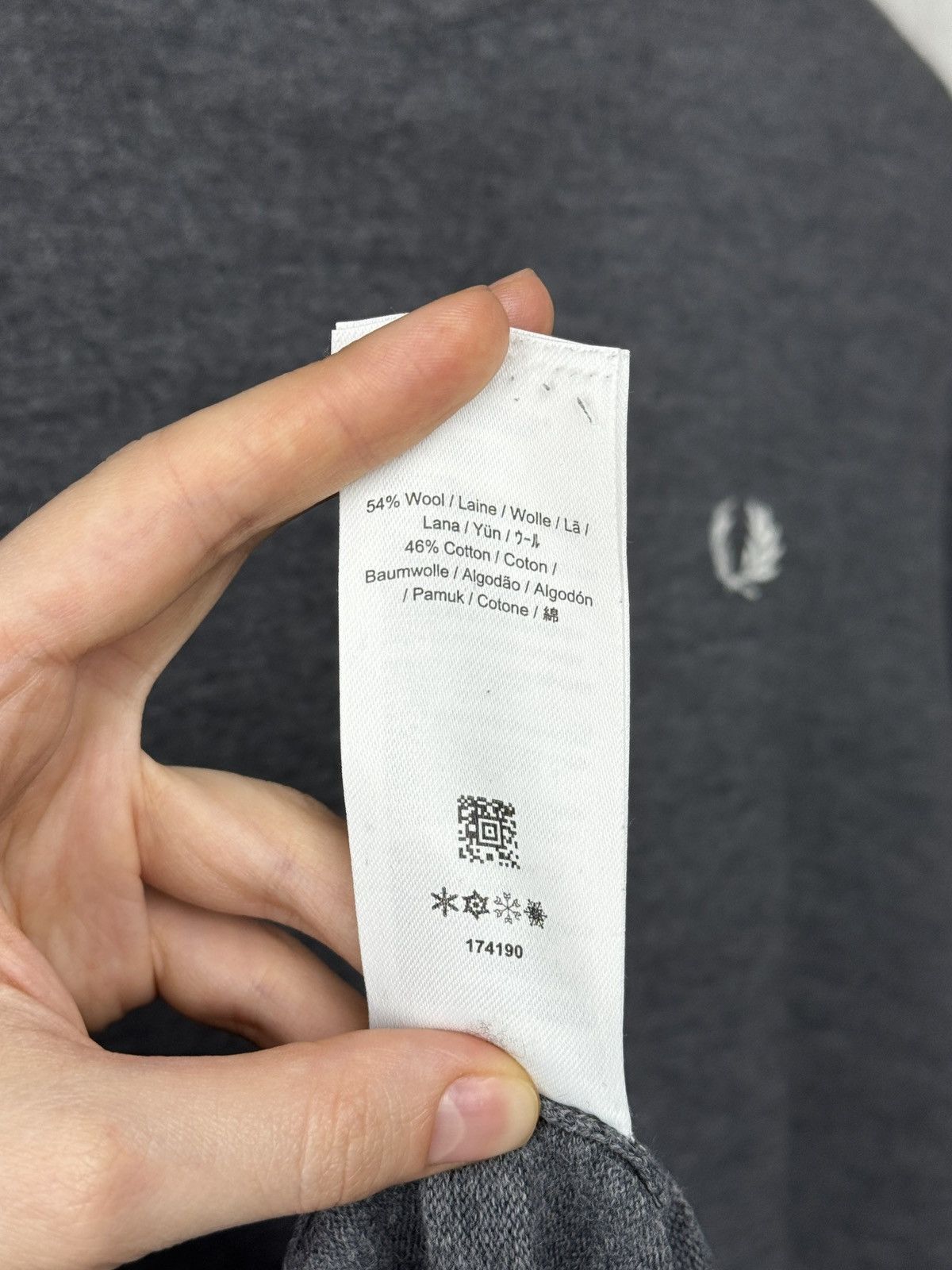 Fred Perry Fred Perry grey wool cotton small embroidered logo sweater Size US M / EU 48-50 / 2 - 12 Thumbnail