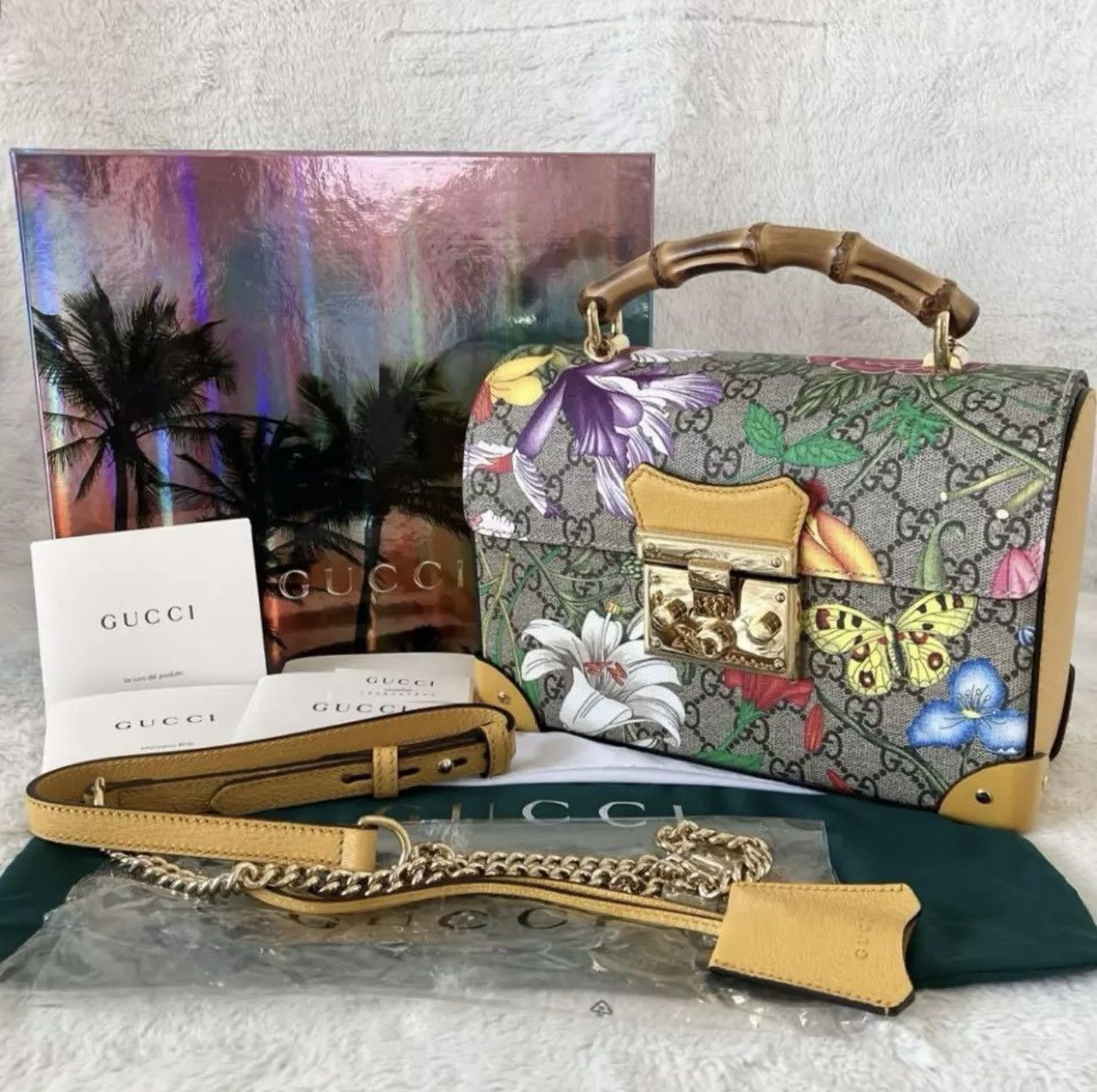 Gucci GUCCI GG Flora Padlock Bamboo Multicolor Limited Edition Size ONE SIZE - 4 Thumbnail