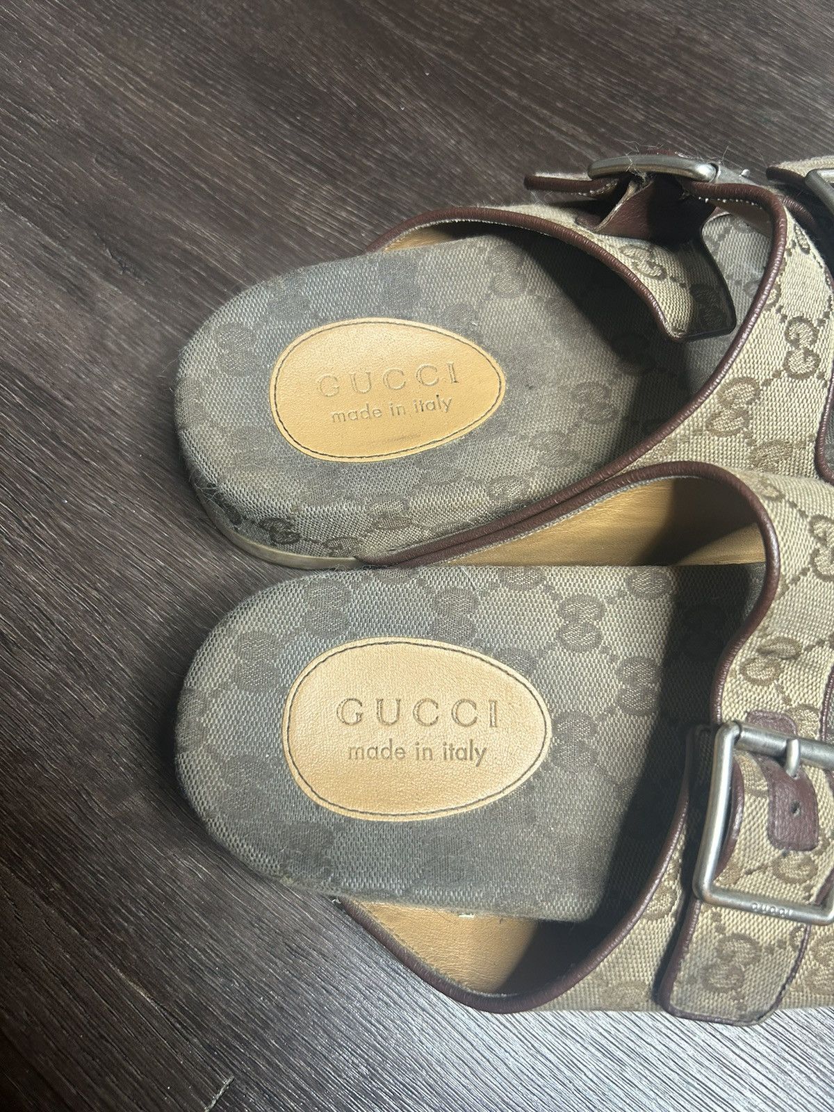 Gucci Monogram canvas sandals Birkenstock style Size US 9 / EU 42 - 2 Thumbnail