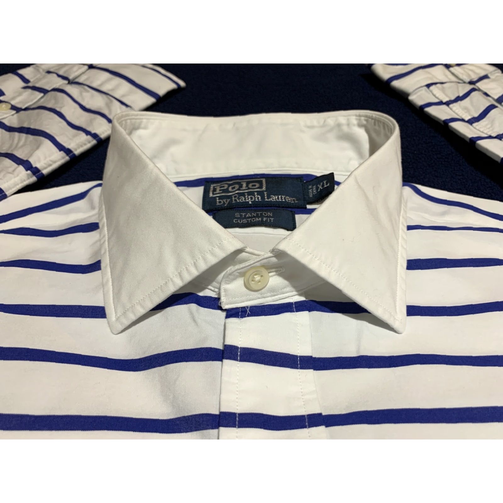 Ralph Lauren VINTAGE Ralph Lauren Men's Shirt Long Sleeve XL White Stripe Cotton Custom Fit 90s Button-Up Size US XL / EU 56 / 4 - 5 Thumbnail