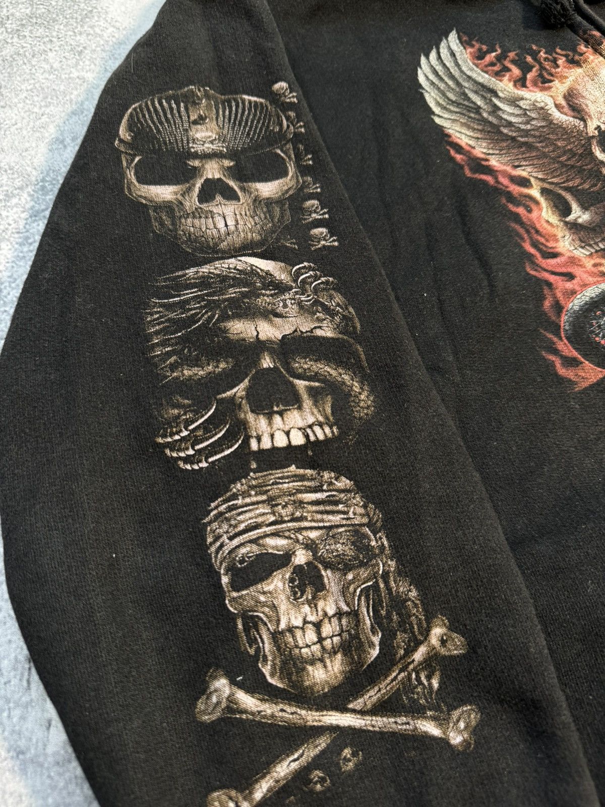 Japanese Brand × Vintage Vintage Ed Hardy by Christian Audigier Style, Skull Hoodie Size US M / EU 48-50 / 2 - 4 Thumbnail