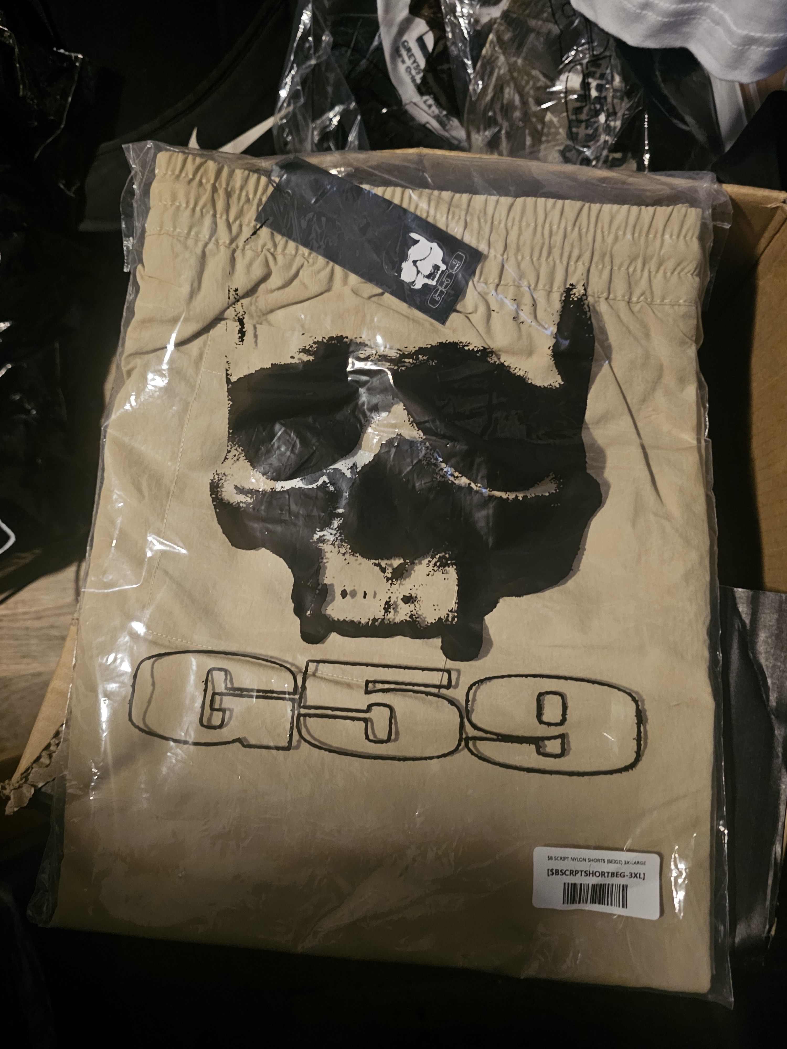 G59 Records $B SCRIPT NYLON SHORTS BEIGE XXXL G59 SUICIDEBOYS Size US 44 / EU 60 - 1 Thumbnail