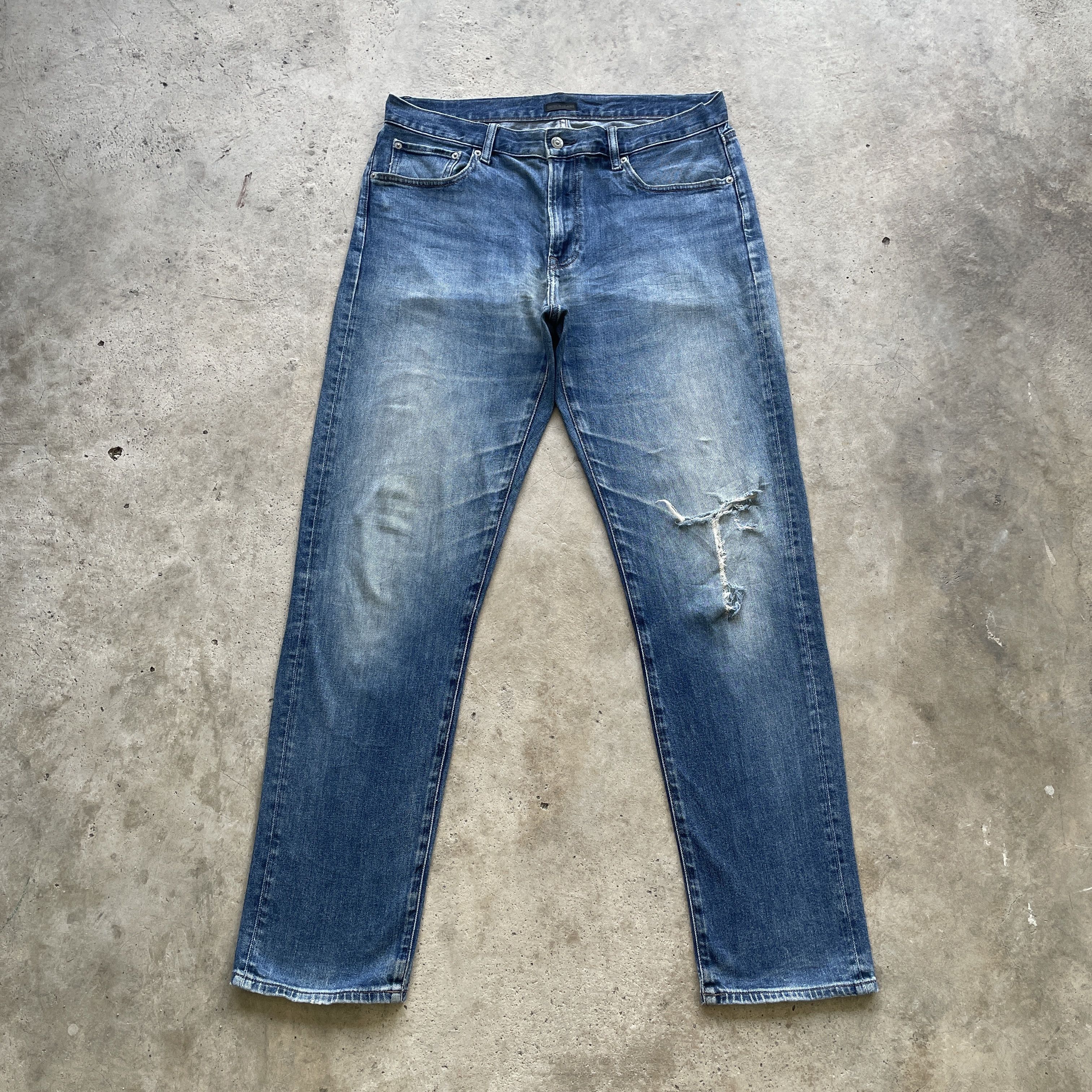 Japanese Brand W35 VINTAGE JAPAN FADED RIPPED JEANS DISTRESSED DENIM PANTS Size US 35 - 2 Thumbnail