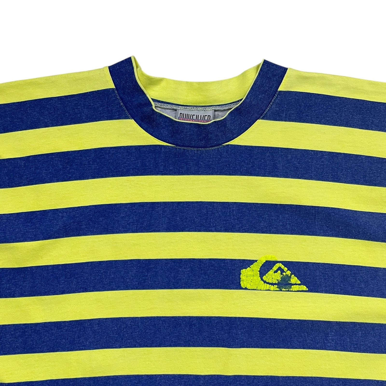 Quiksilver VTG 90s QUICKSILVER STRIPED LOGO SURF SKATE T-SHIRT NEON Size US XL / EU 56 / 4 - 2 Thumbnail