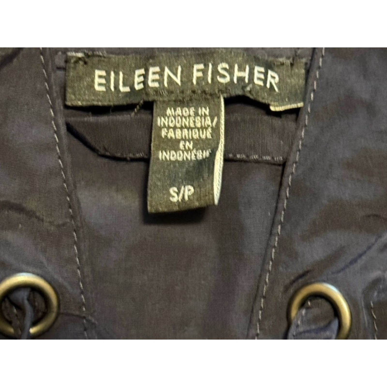 Eileen Fisher EILEEN FISHER Women's Organic Cotton Hooded Anorak Rain Jacket Size Small Blue Activewear Size S / US 4 / IT 40 - 6 Thumbnail