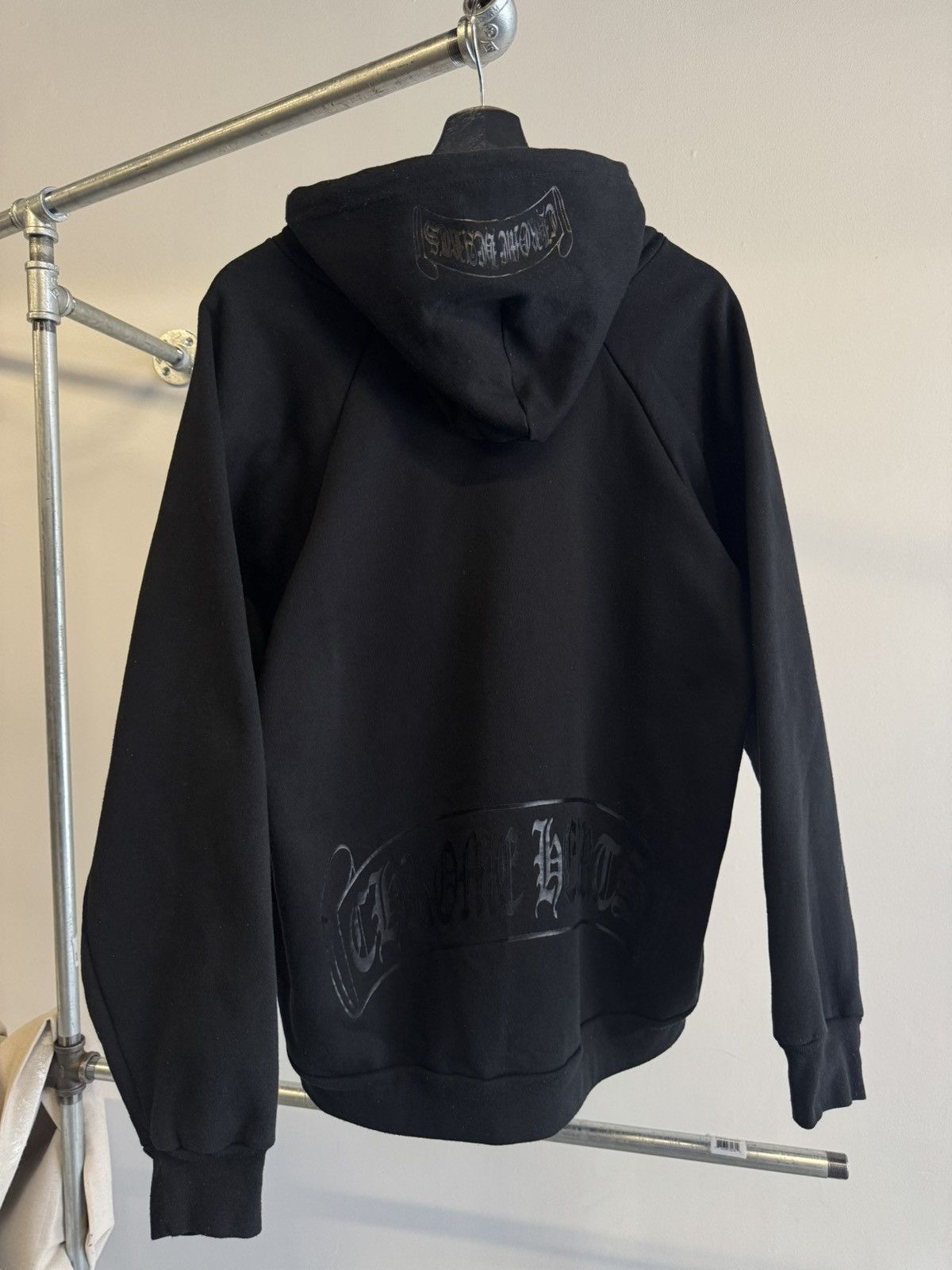 Vintage black tonal scroll Chrome hearts thermal hoodie