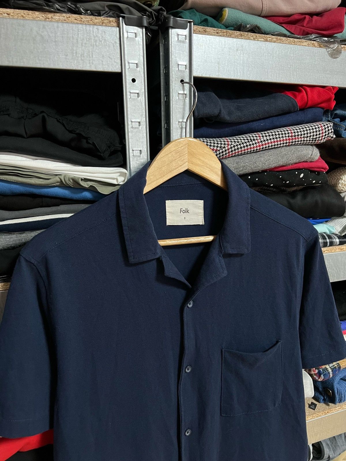 Folk Folk Clothing Navy Cuban Short Sleeve Button Up Shirt Size 3 Size US L / EU 52-54 / 3 - 2 Thumbnail
