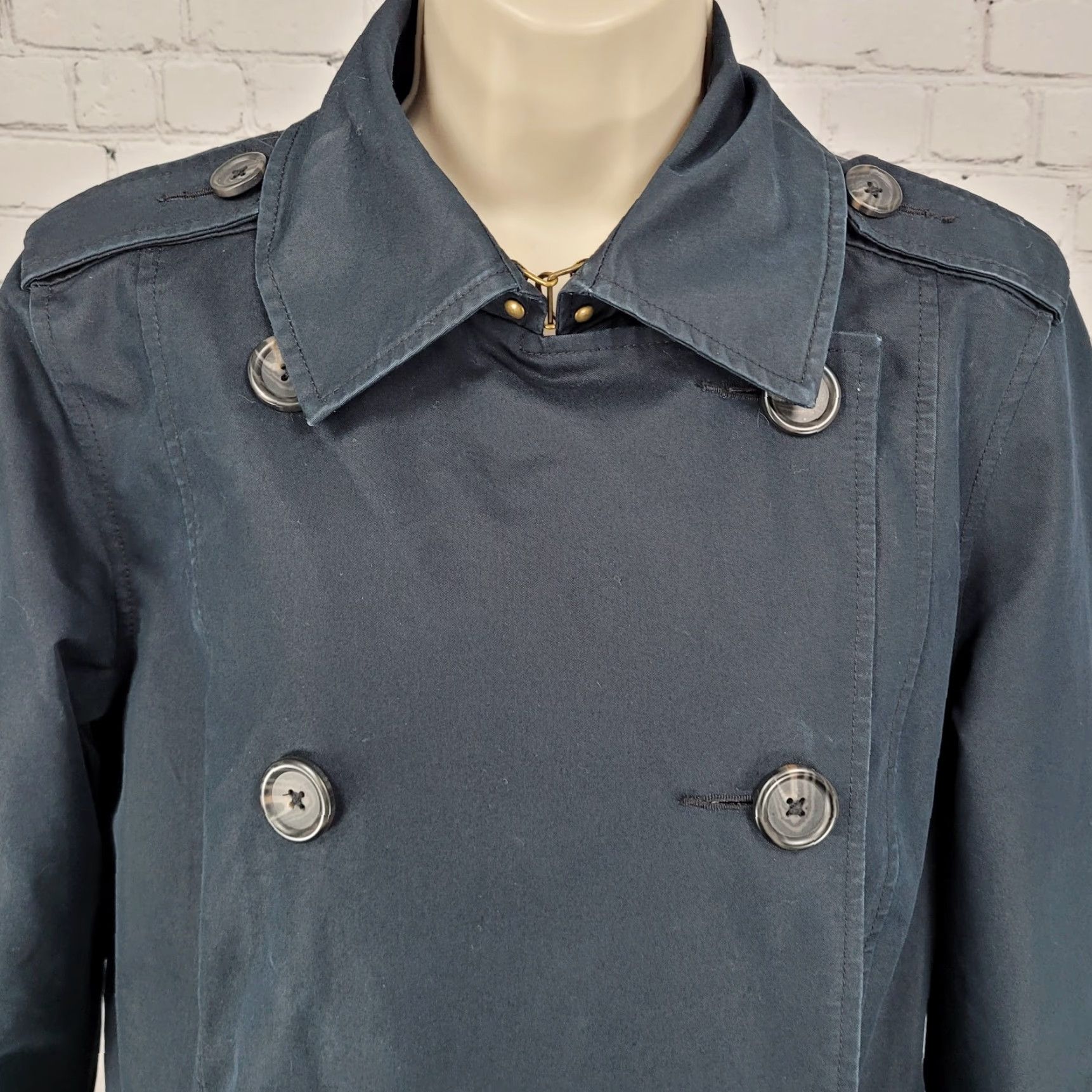 Vintage L.L. Bean Trench Coat Women Small S Navy Cotton Blend Lined Pockets Buttoned Lightweight Classic Outdoor Size S / US 4 / IT 40 - 6 Thumbnail
