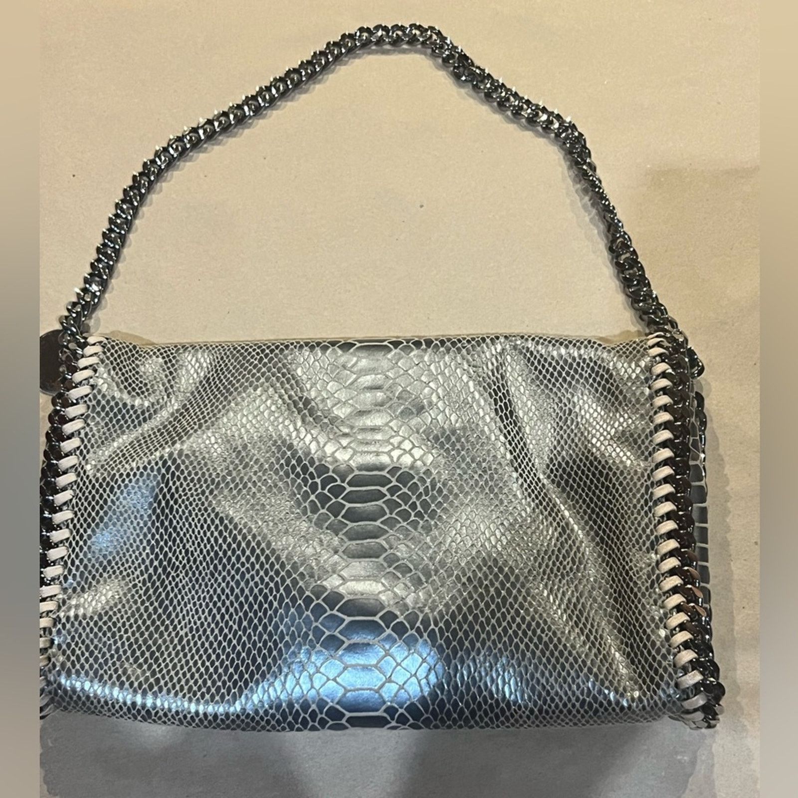 Stella McCartney Stella McCartney Eco Python Embossed Falabella Clutch Size ONE SIZE - 7 Thumbnail