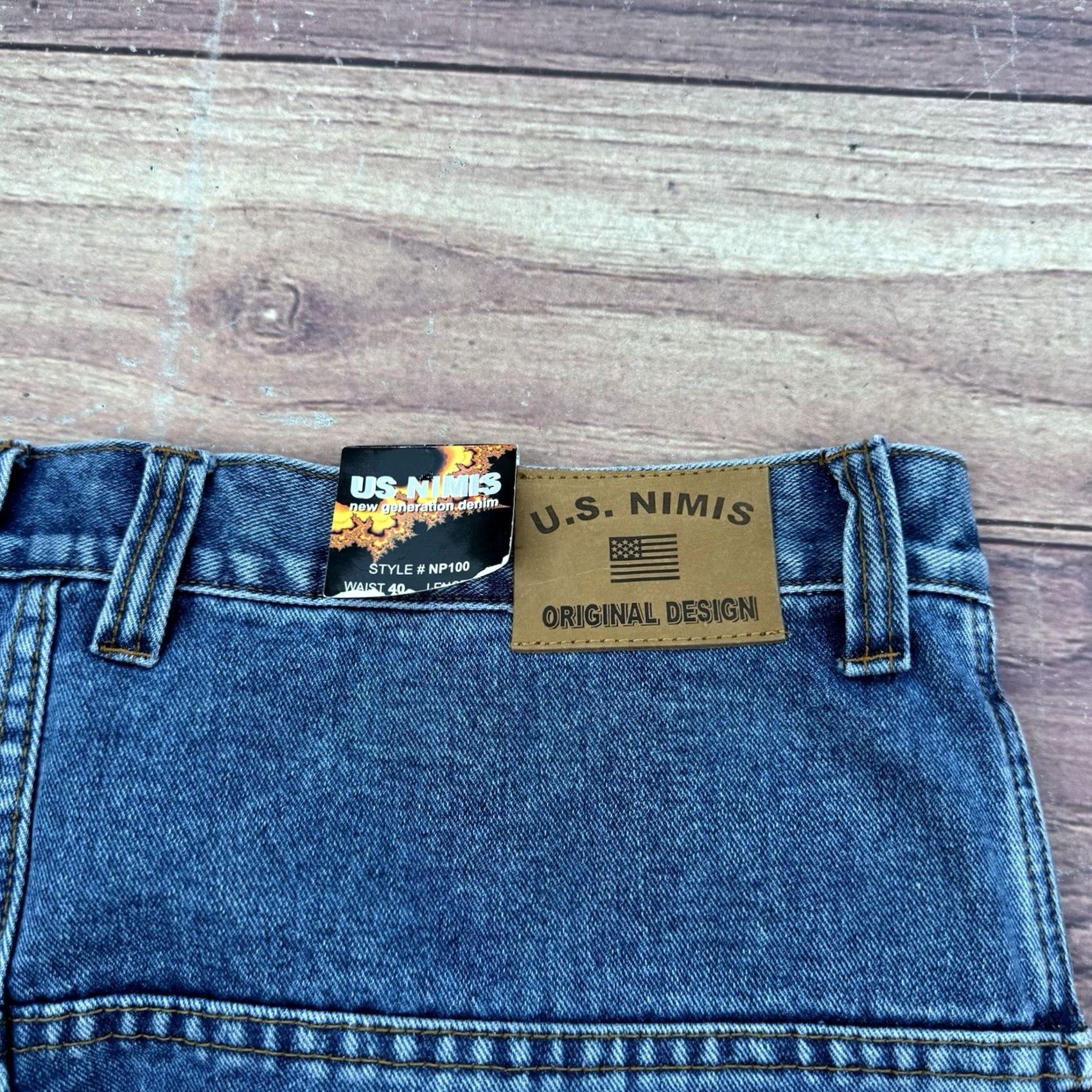 JNCO VINTAGE Nimis Virgin Mary Blue Jeans Jnco Style Wide Leg Mens Size 40x28 Denim Jeans White Logo 90s Grunge Hip Hop Y2K Boys Mens Size US 40 / EU 56 - 3 Thumbnail