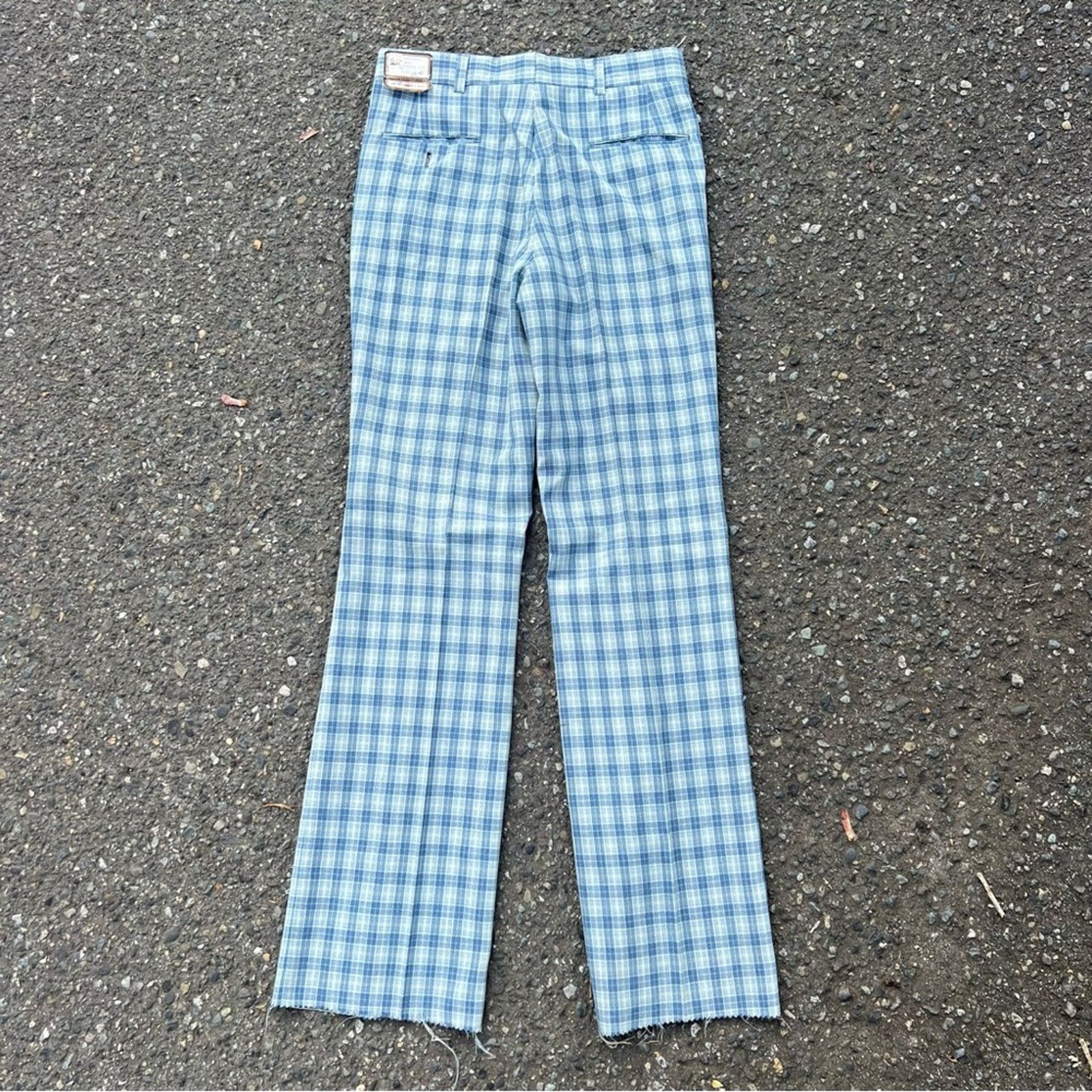 Vintage 60s Jack Nicklaus HART SCHAFFNER MARX blue plaid poly pants Size 30" / US 8 / IT 44 - 4 Thumbnail