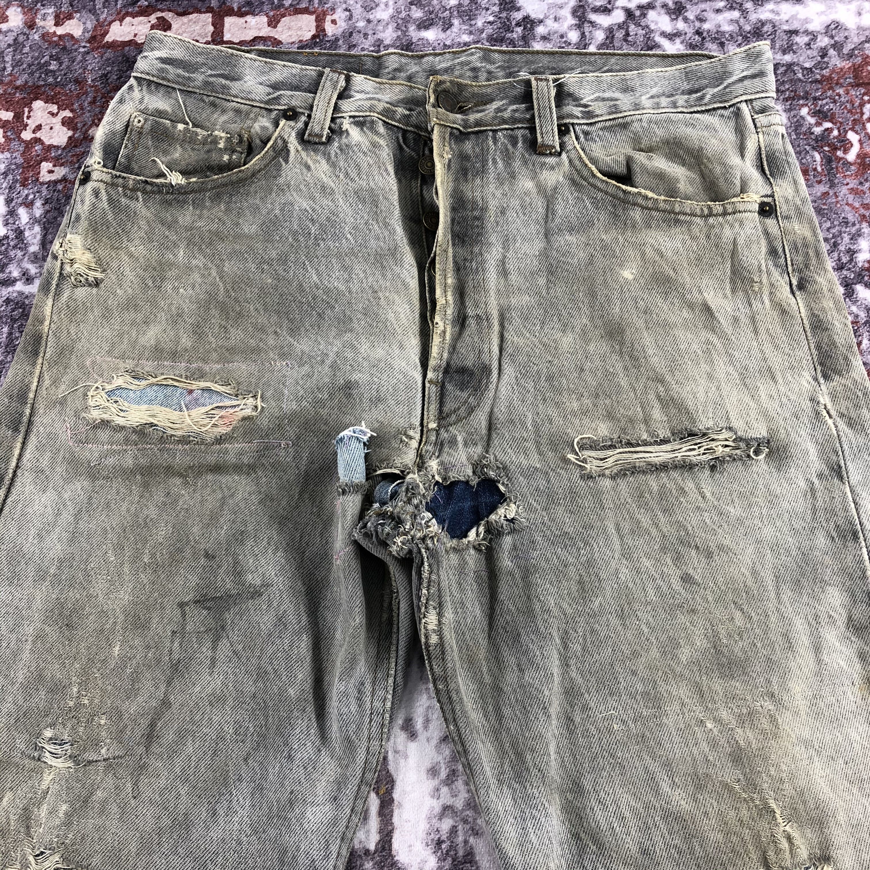 Levi's Vintage 90s Distress Levis 501 Jeans-JM2559 Size US 33 - 3 Thumbnail