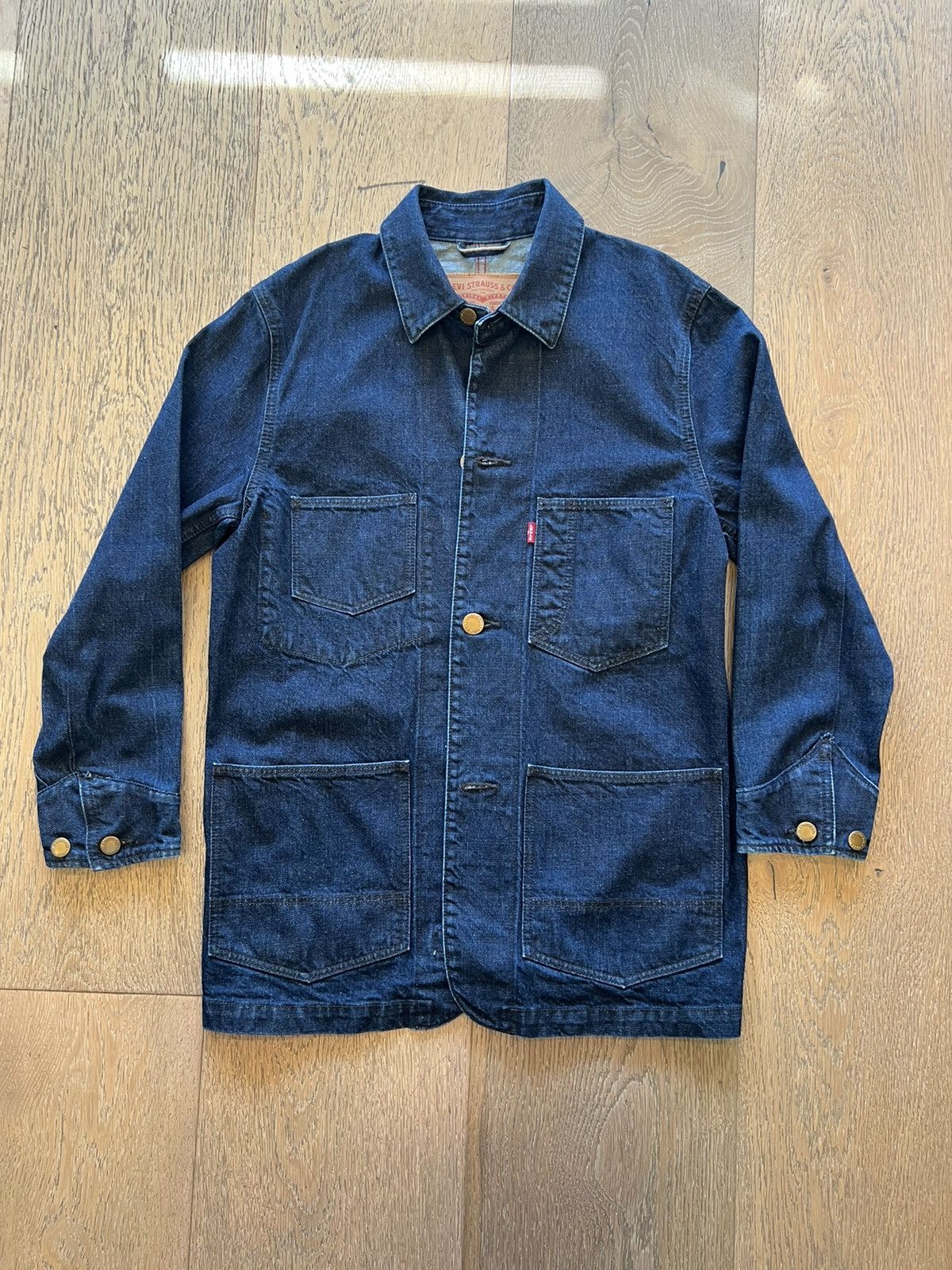 image of Levis Selvedge Denim Chore Coat Barn Jean Jacket Redline, Men's (Size Small)